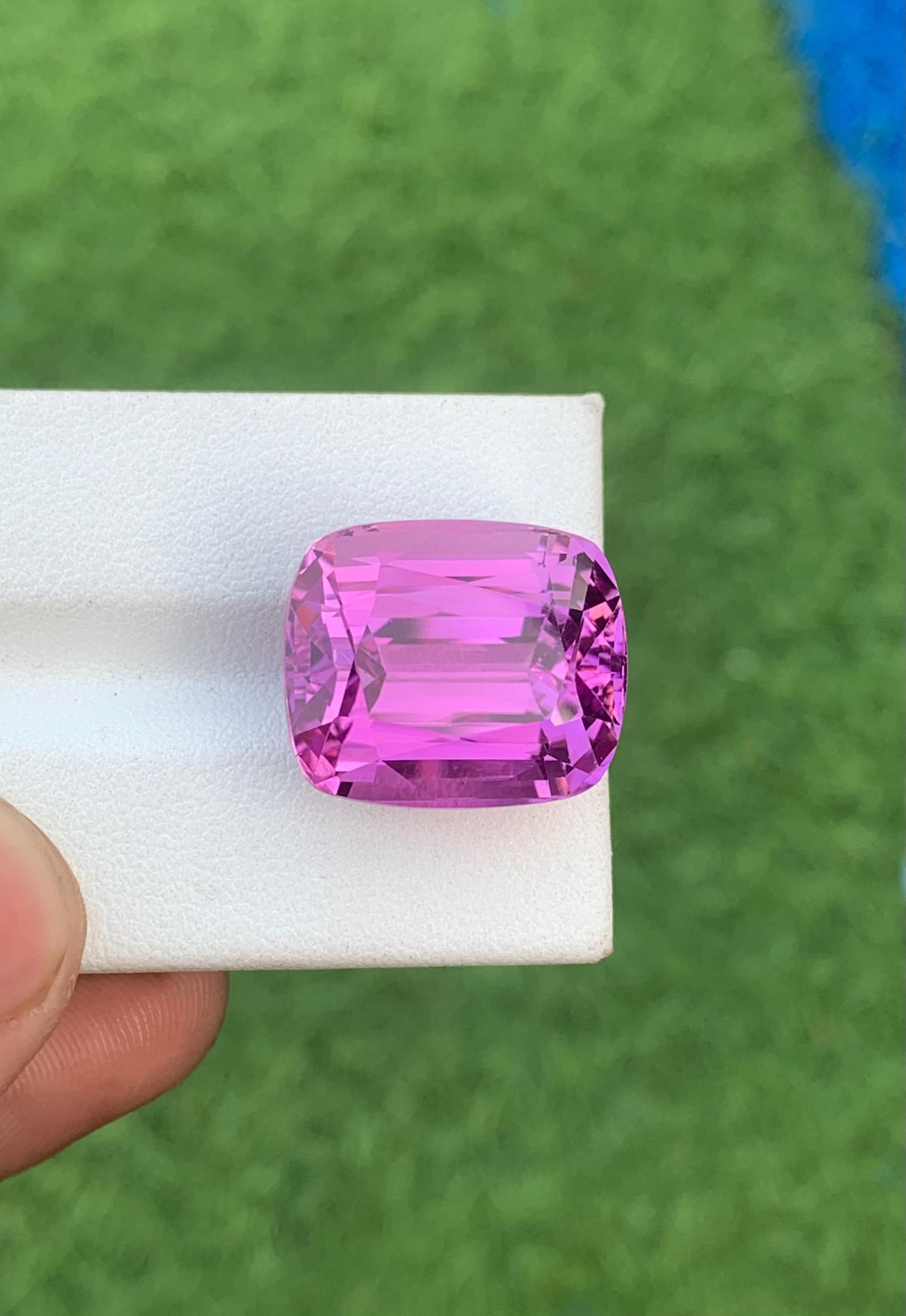 Purplish Pink Kunzite Gemstone, 29.92 Carat Cushion Cut - 15