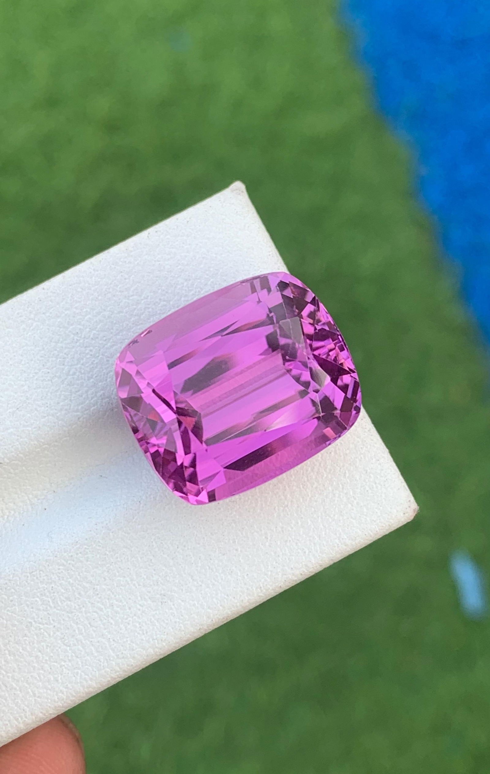 Purplish Pink Kunzite Gemstone, 29.92 Carat Cushion Cut - 4