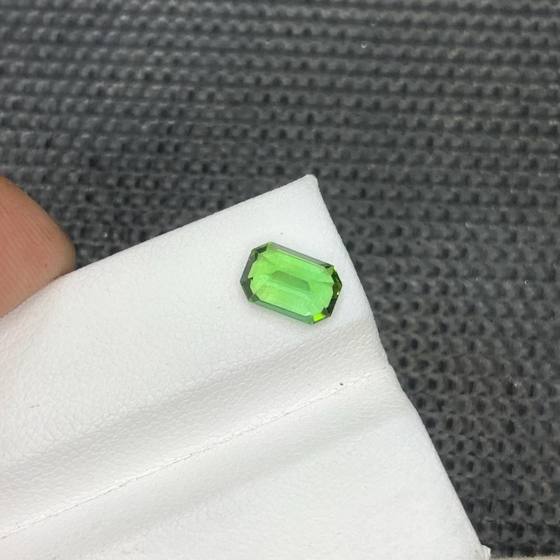 Lime Green Tourmaline Gemstone: 1.40 Carat Emerald Cut Loose Stone - 10