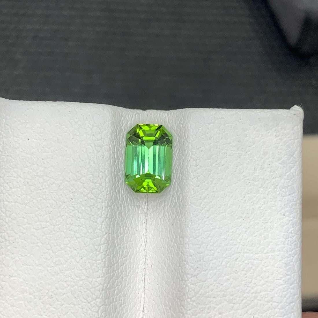 Lime Green Tourmaline Gemstone: 1.40 Carat Emerald Cut Loose Stone - 12