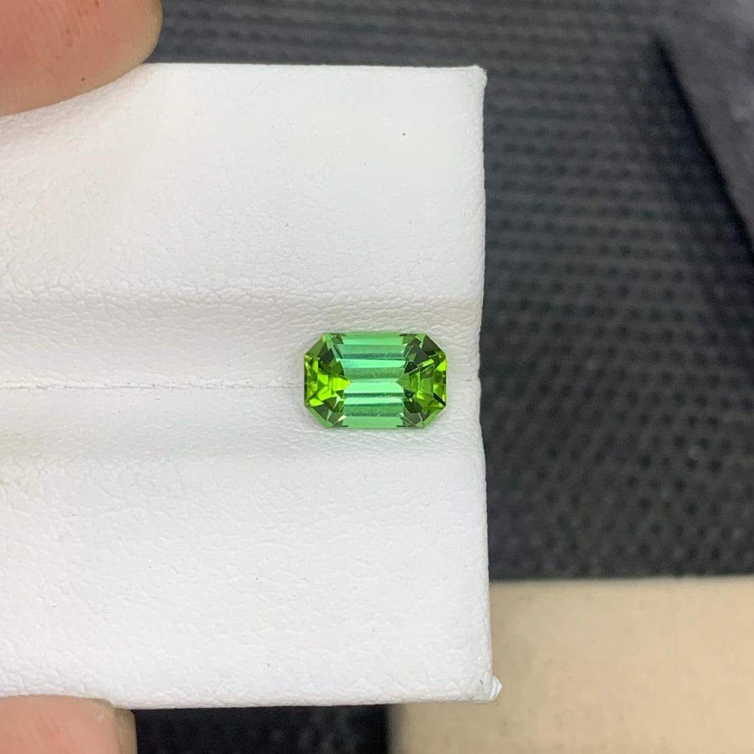 Lime Green Tourmaline Gemstone: 1.40 Carat Emerald Cut Loose Stone - 15