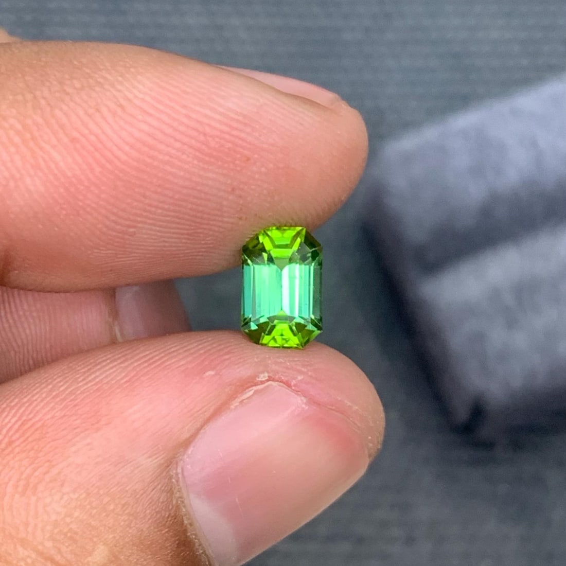 Lime Green Tourmaline Gemstone: 1.40 Carat Emerald Cut Loose Stone - 5