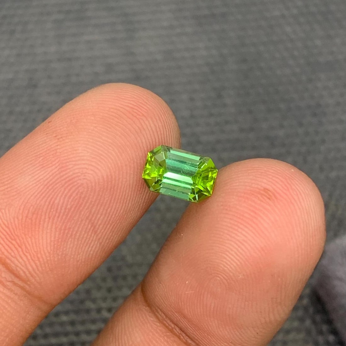 Lime Green Tourmaline Gemstone: 1.40 Carat Emerald Cut Loose Stone - 8