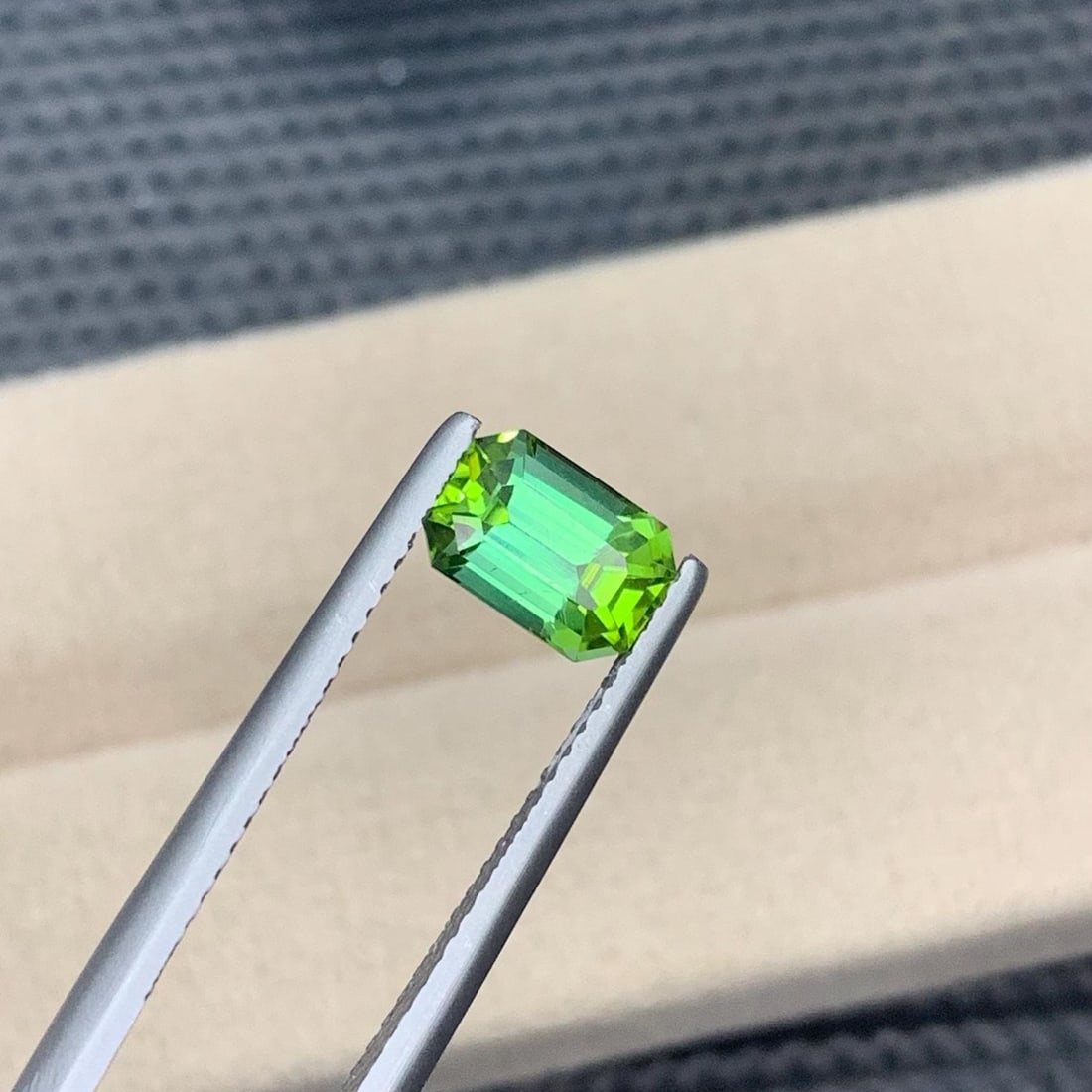 Lime Green Tourmaline Gemstone: 1.40 Carat Emerald Cut Loose Stone - 9