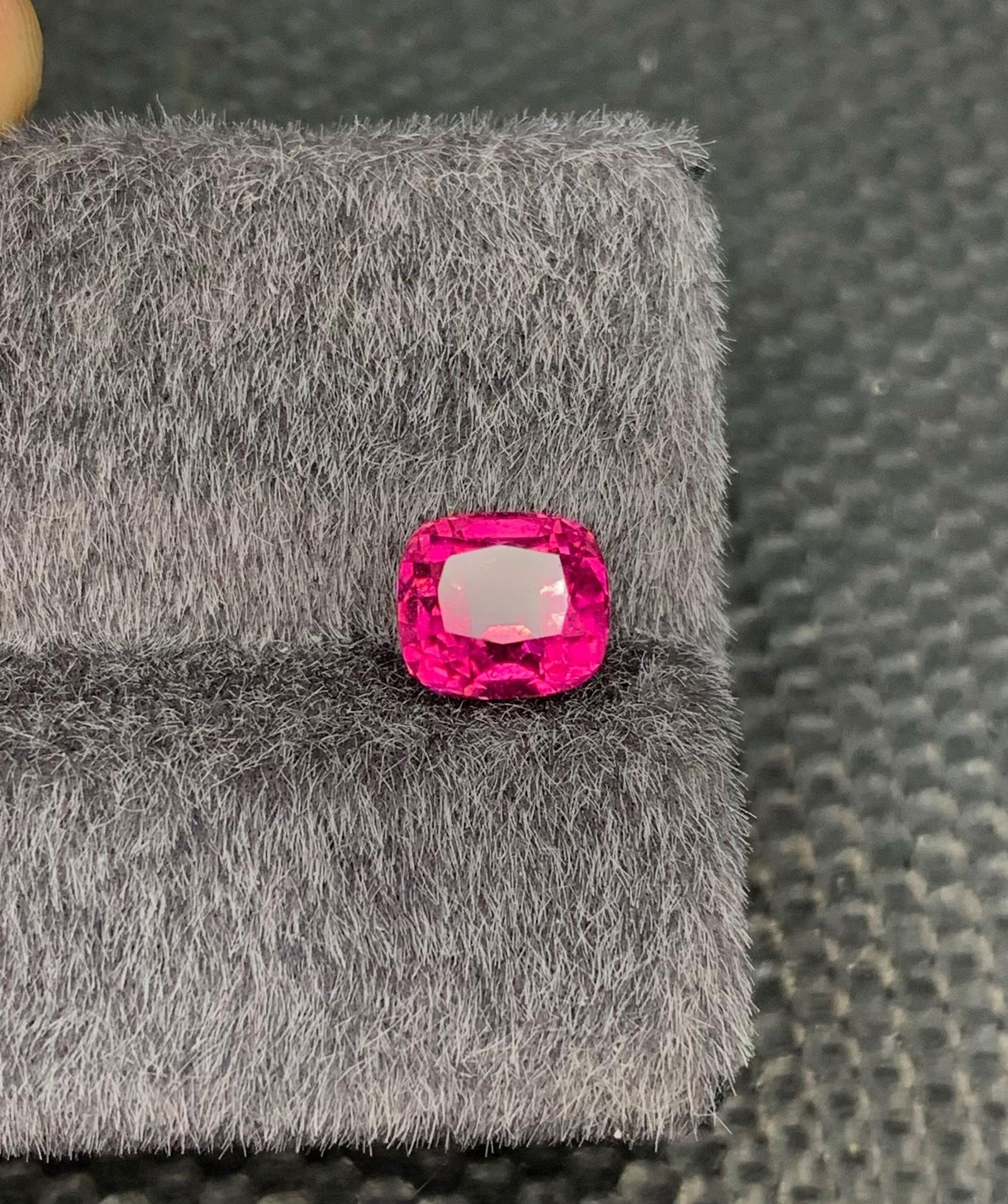 Natural Hot Pink Rubellite Tourmaline Gem: Cushion Cut, 1.52 Carat - 2