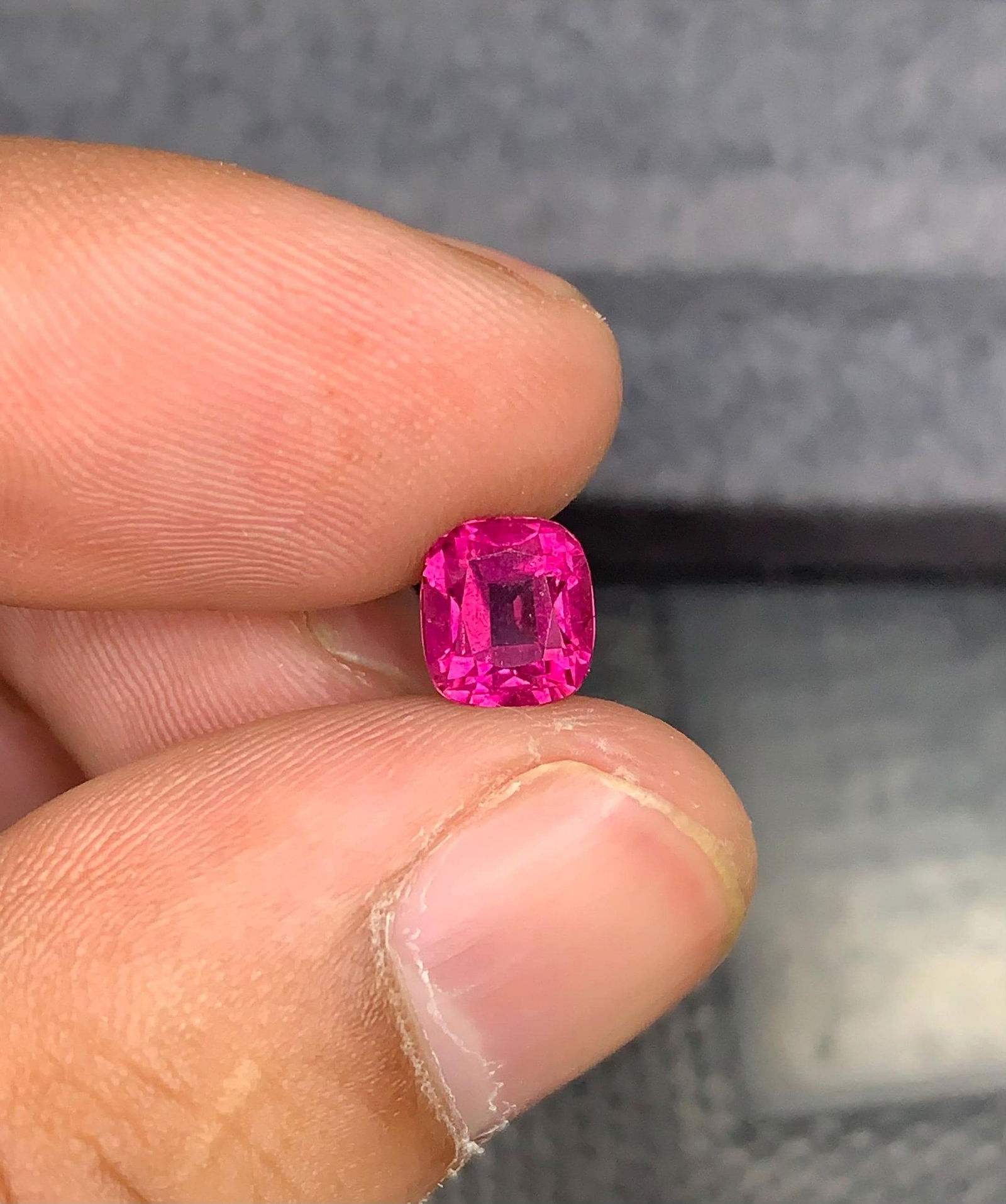 Natural Hot Pink Rubellite Tourmaline Gem: Cushion Cut, 1.52 Carat - 3
