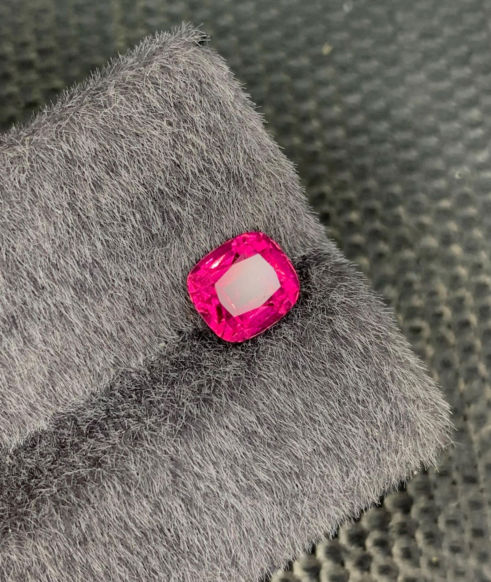 Natural Hot Pink Rubellite Tourmaline Gem: Cushion Cut, 1.52 Carat - 4