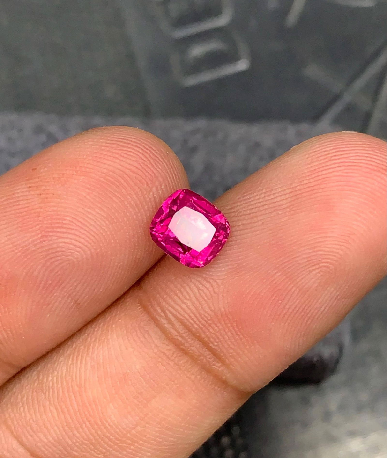 Natural Hot Pink Rubellite Tourmaline Gem: Cushion Cut, 1.52 Carat - 8