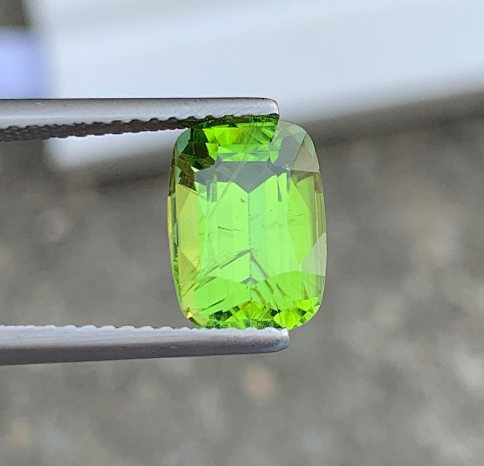 Emerald Cut Peridot Gemstone: Natural Green Rutile, August Birthstone - 13