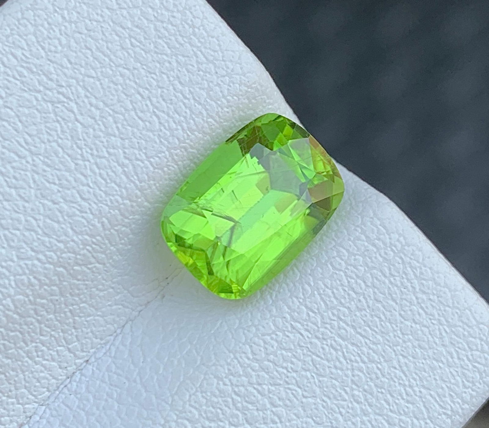 Emerald Cut Peridot Gemstone: Natural Green Rutile, August Birthstone - 5