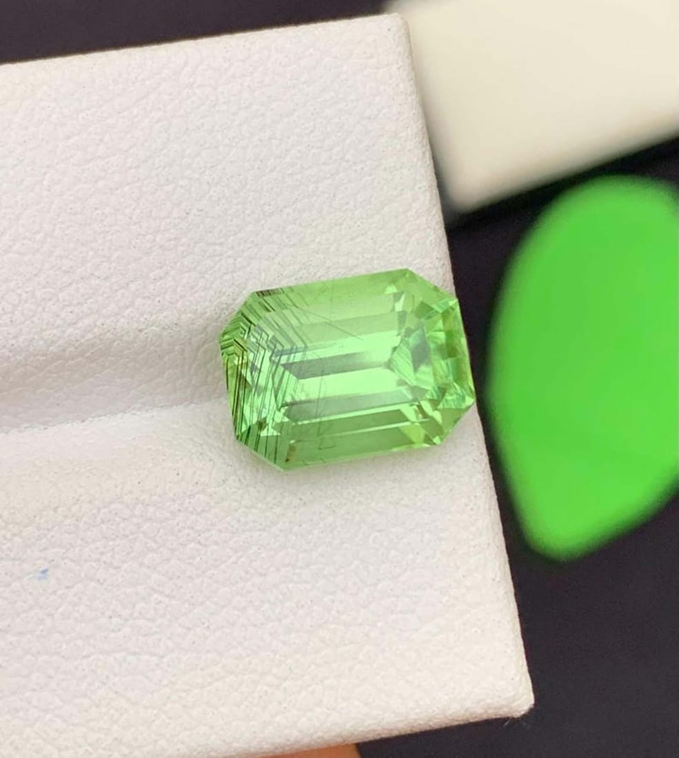 Natural Rutile Peridot Gemstone: 3.55 Carat August Birthstone Pakistan Origin - 10
