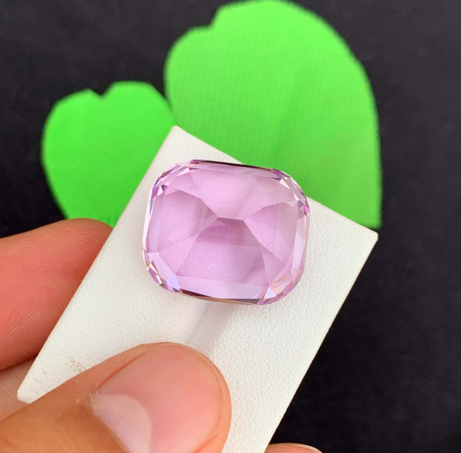 Pink Kunzite Gemstone: 26.80 Carat Faceted Emerald Cut, November Birthstone - 6