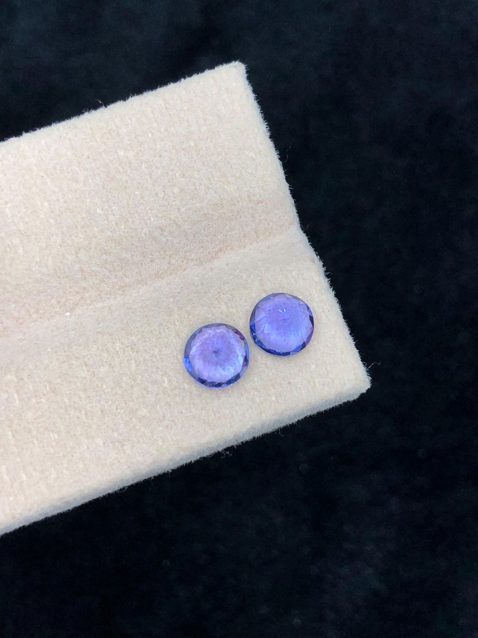Violet Blue Tanzanite Gemstone Pair: Round Faceted Jewelry Gems, 1.91 Carat - 13