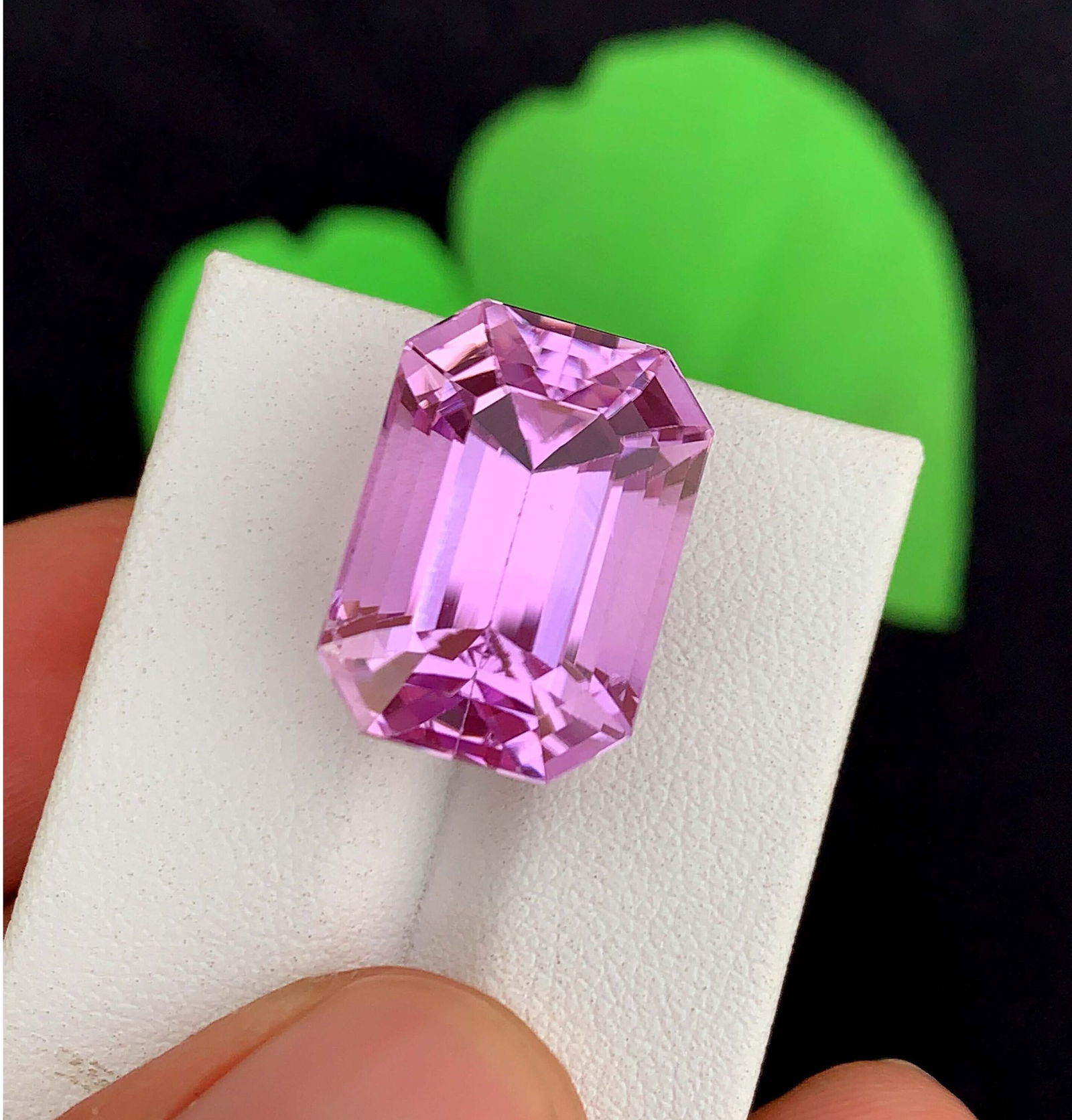 71.75 Carat Purplish Pink Kunzite Gemstone: Emerald Cut October Birthstone - 3