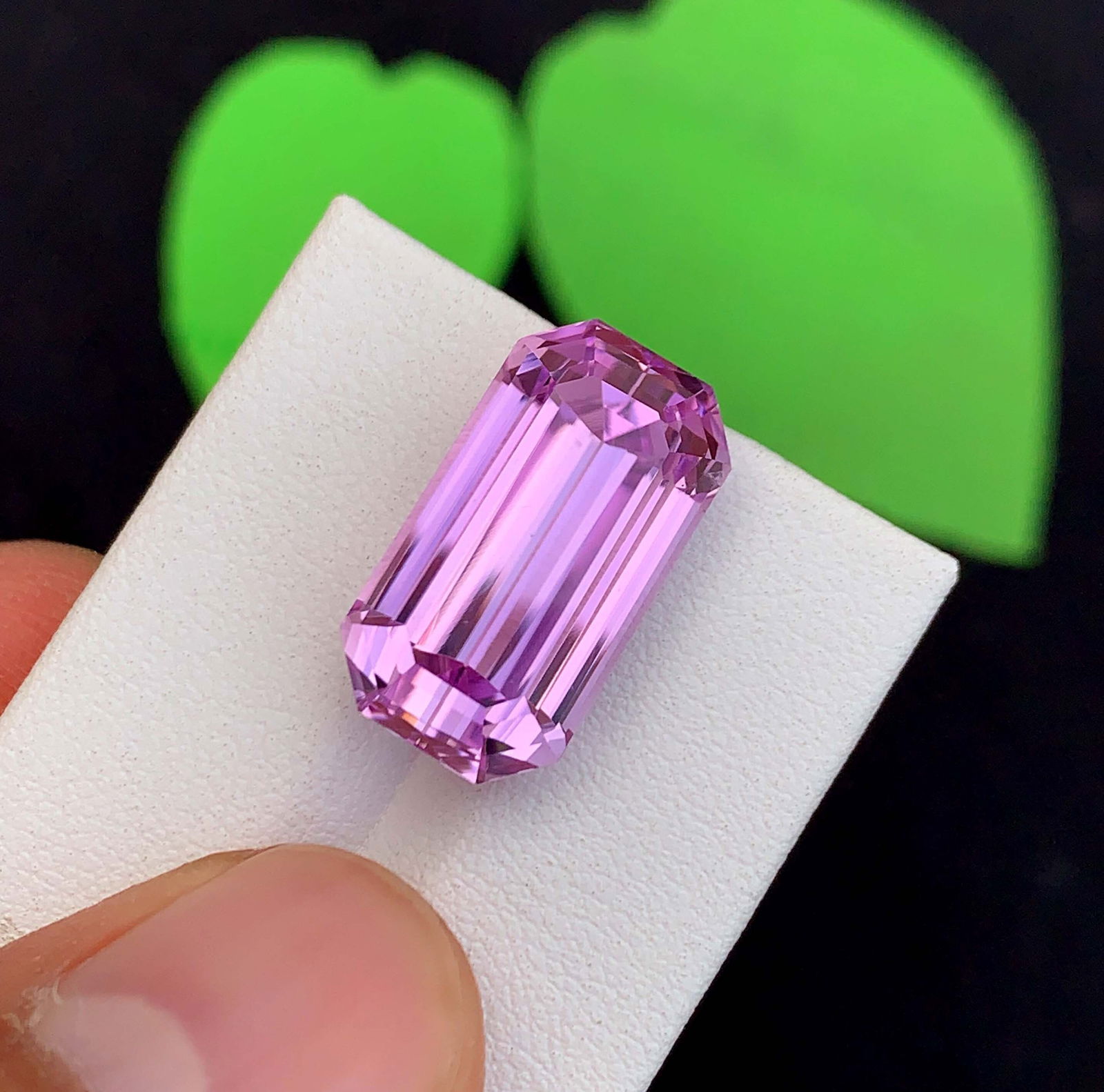 Pink Kunzite Gemstone: 27.17 Carat Faceted Emerald Cut, November Birthstone: Materials: Gemstone: Kunzite Carat weight: 27.17 Natural Pink Kunzite Gemstone, Faceted Fancy Emerald Cut, For Jewelry Kunzite, November Birthstone Weight : 27.17 Carat Dimensions : 20*12.5*11.5 mm Cl