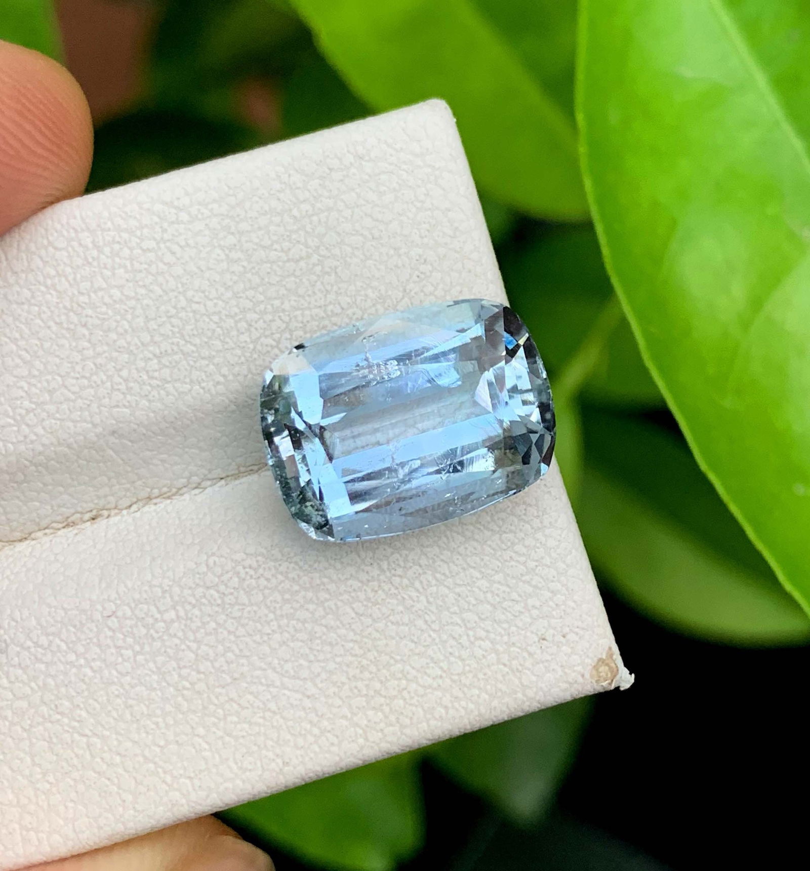 55.32 Carat Santa Maria Aquamarine Gemstone: Deep Blue Cushion Cut - 6