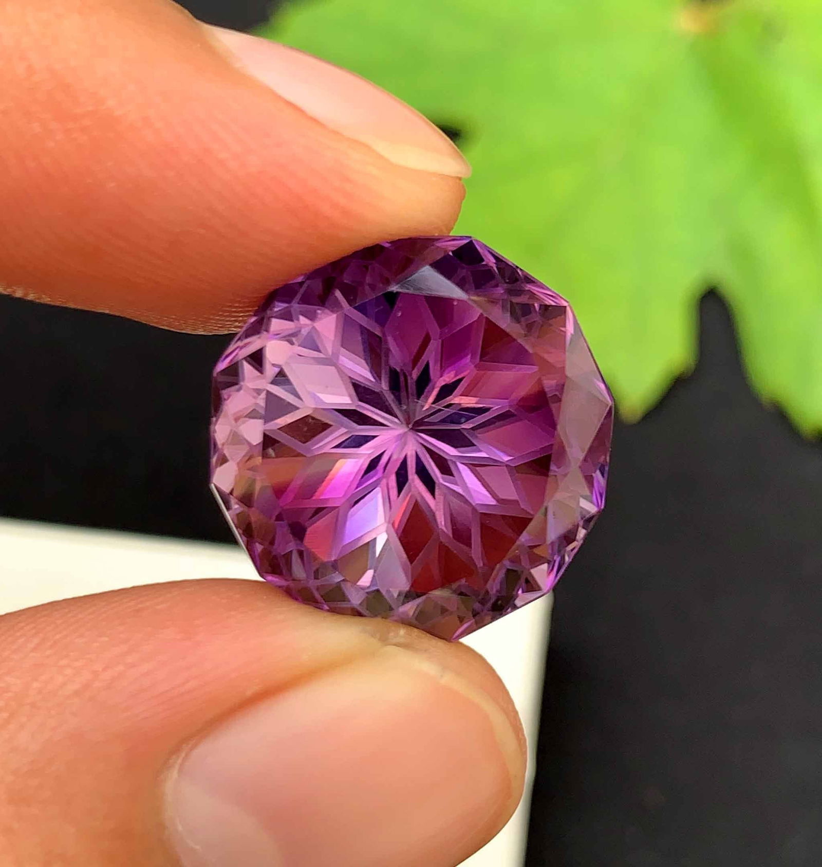 Flower Cut Amethyst Gemstone: Natural February Birthstone, 28.95 Carats: Materials: Gemstone: Amethyst Carat weight: 28.95 Natural Amethyst Gemstone, Precision Flower Cut Amethyst Gemstone, Perfect Cut, Faceted Gemstone February Birthstone weight - 28.95 Carats Dimension -