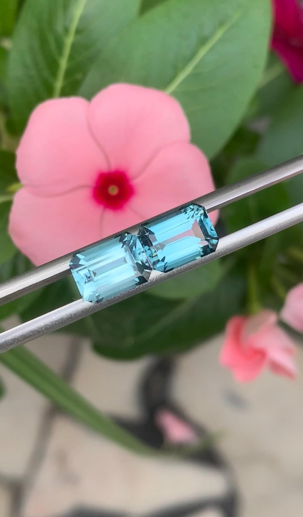4.185 Carat Indicolite Blue Tourmaline Stone Pair, Emerald Cut Afghanistan Tourmaline: Materials: Gemstone: Tourmaline Carat weight: 4.10 Weight : 4.185 Carat Dimension : 8.6*6.2*4.7 mm Color: Indicolite Blue Tourmaline Clarity : Eye Clean Luster: Vitreous Associated month: October Orig