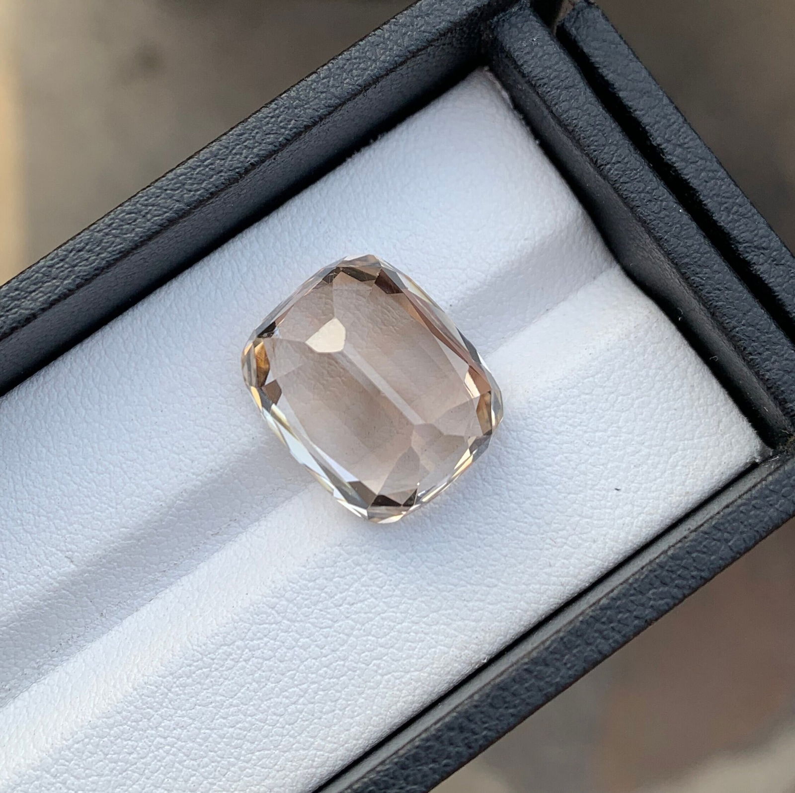 21.40 Carat Sherry Topaz Gemstone: Faceted Cushion Cut Stone - 10