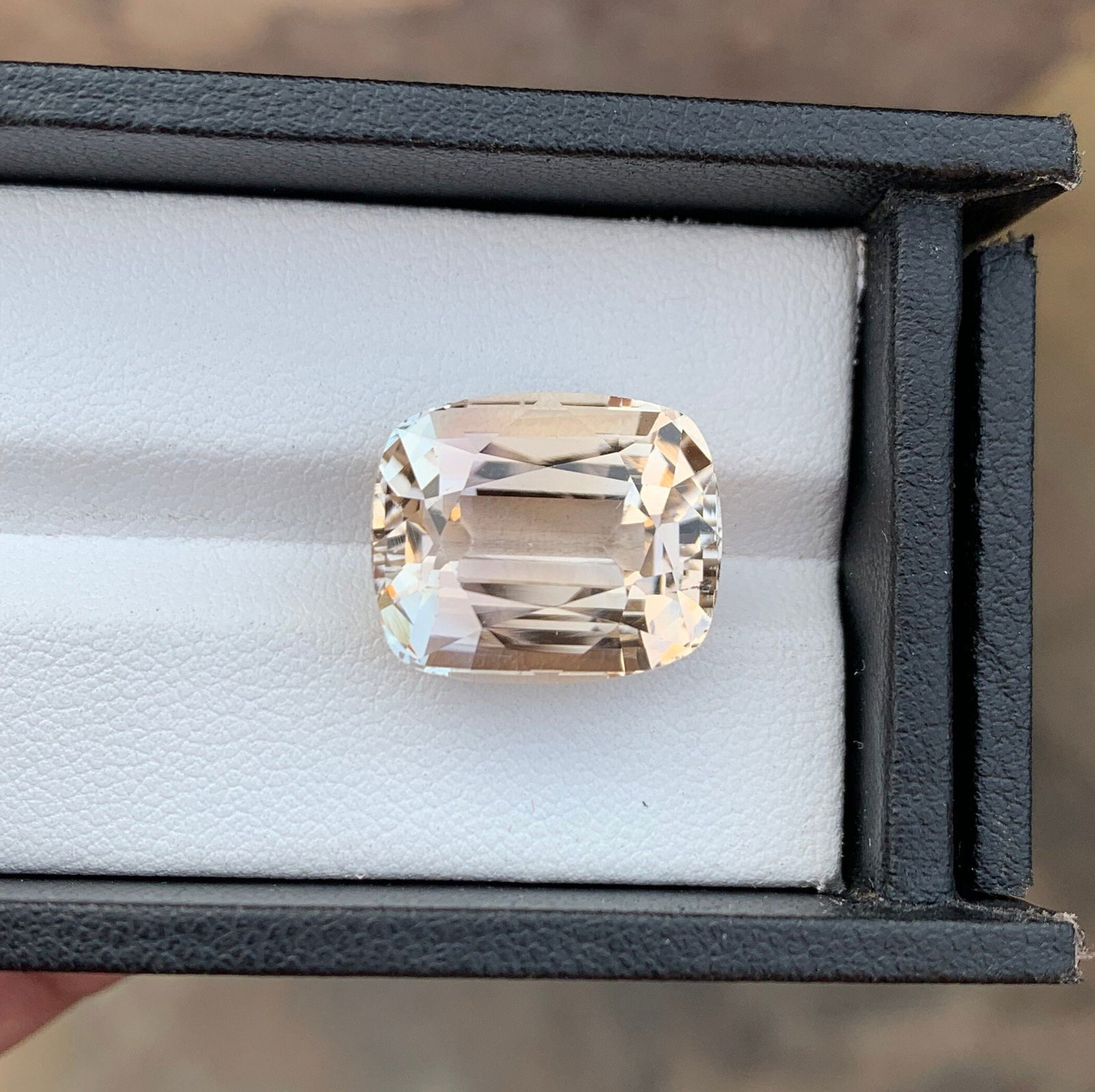 21.40 Carat Sherry Topaz Gemstone: Faceted Cushion Cut Stone - 11