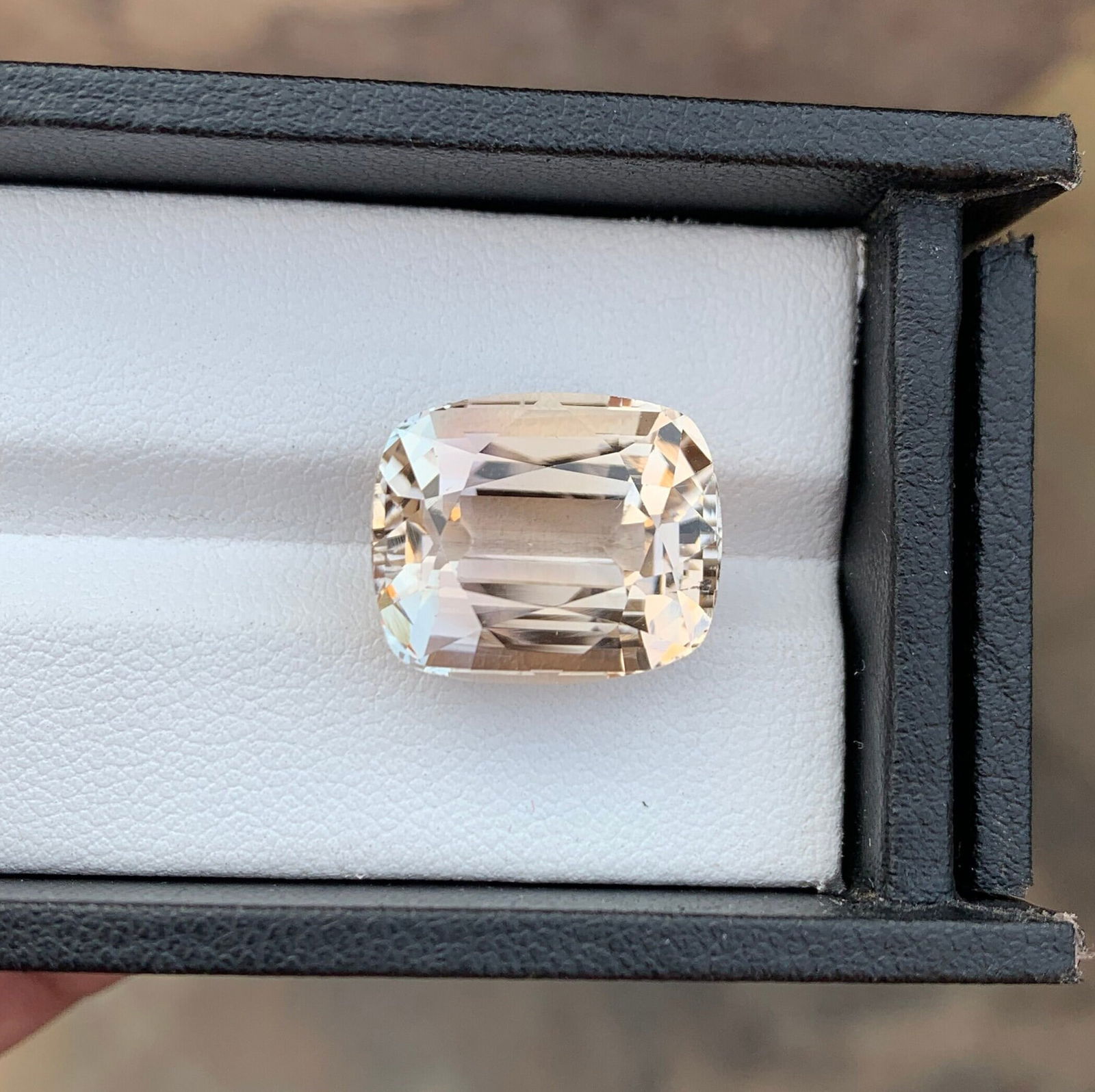 21.40 Carat Sherry Topaz Gemstone: Faceted Cushion Cut Stone - 2