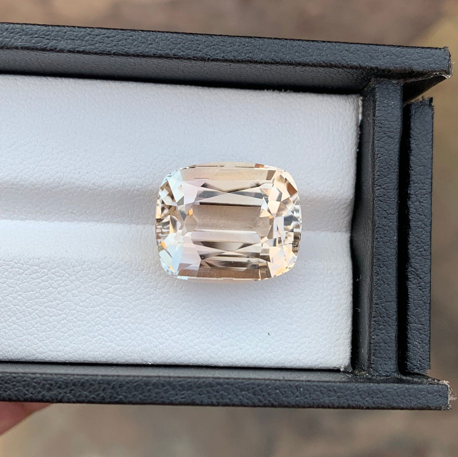 21.40 Carat Sherry Topaz Gemstone: Faceted Cushion Cut Stone - 3