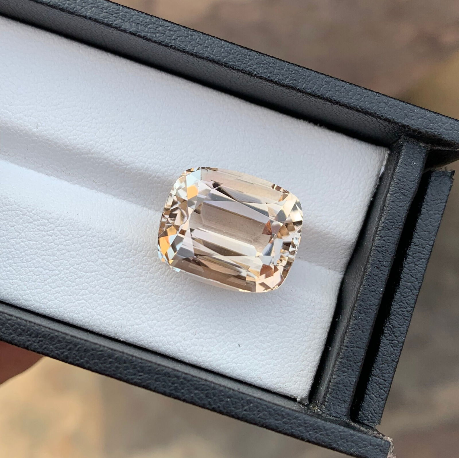 21.40 Carat Sherry Topaz Gemstone: Faceted Cushion Cut Stone - 5