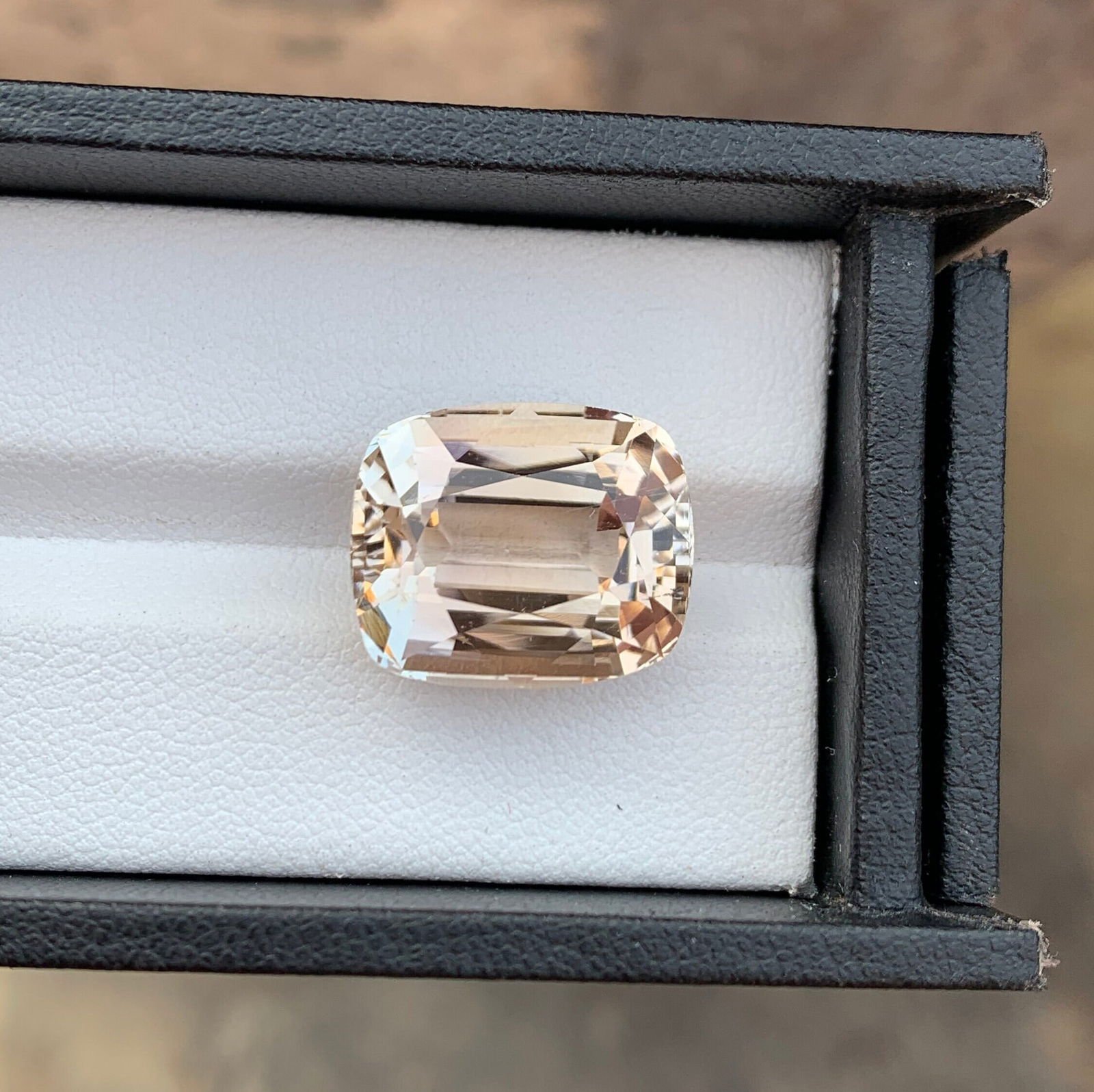 21.40 Carat Sherry Topaz Gemstone: Faceted Cushion Cut Stone - 8