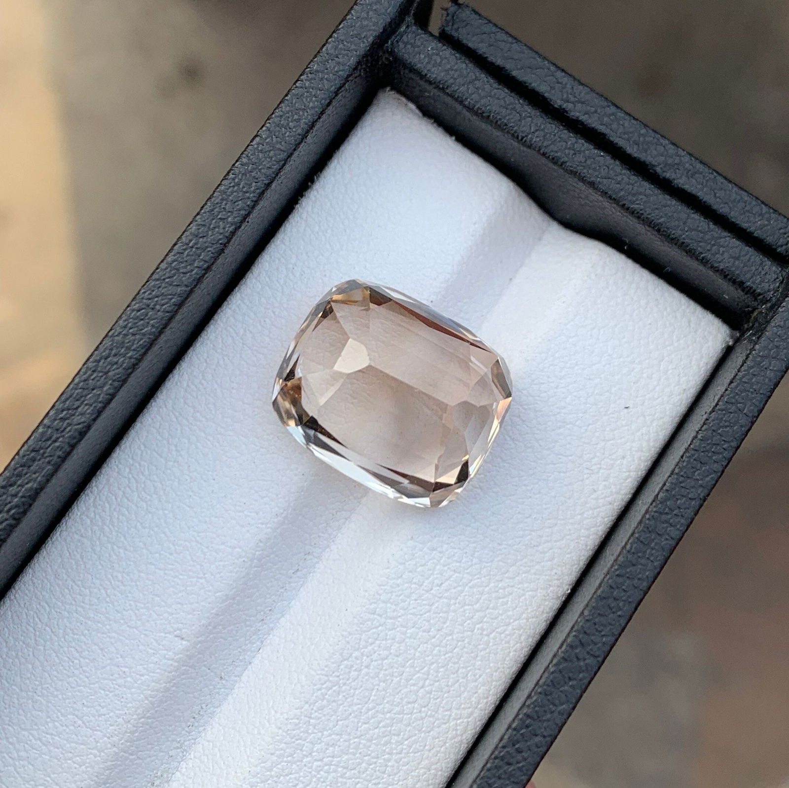 21.40 Carat Sherry Topaz Gemstone: Faceted Cushion Cut Stone - 9