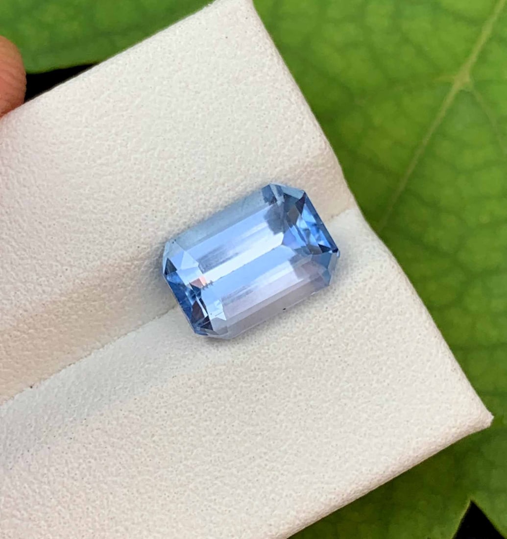 Santa Maria Aquamarine Gemstone: Emerald Cut Beryl, March Birthstone - 2