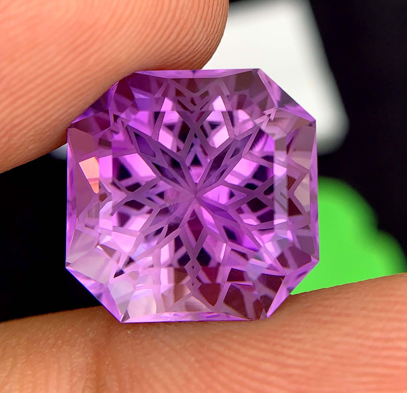 Fancy Cut Amethyst Citrine Gemstone Pair: February Birthstone (61.80 Carat) - 6