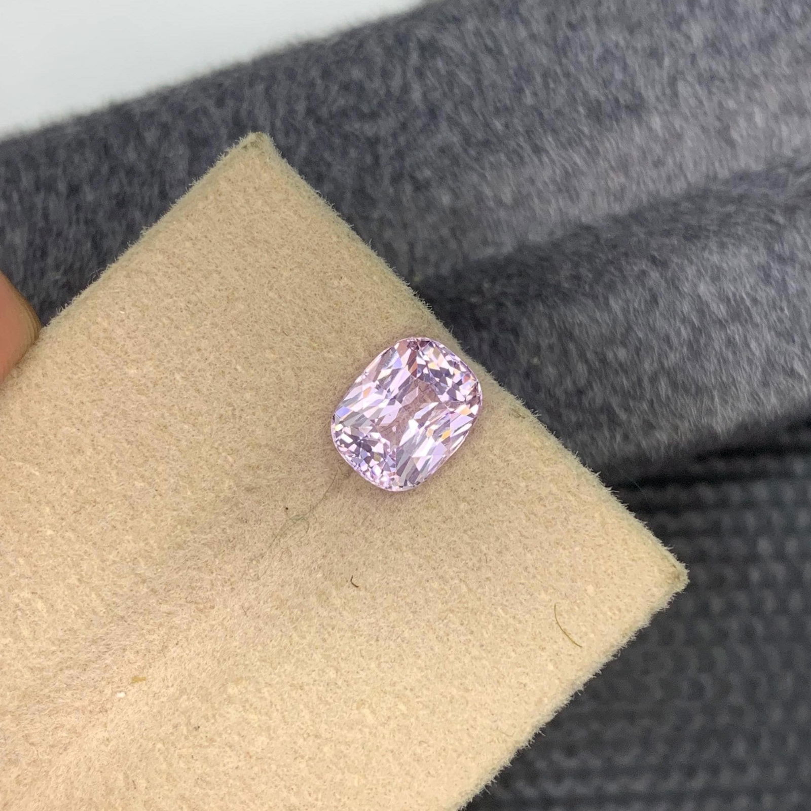 GIA Certified Light Purple Spinel Gem: 2.06 Carat Cushion Cut - 7