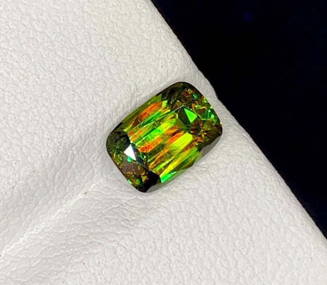 Natural Yellow Sphene Gemstone: Lustrous Titanite for Ring Making: Materials: Gemstone: Sphene Natural Sphene Titanite Gemstone, Full Fire Lustrous Yellow Sphene Stone, for Ring Making June Birthstone Weight : 4.43 cts Dimensions : 13*7*4.5 mm Color : Yellow Shape :