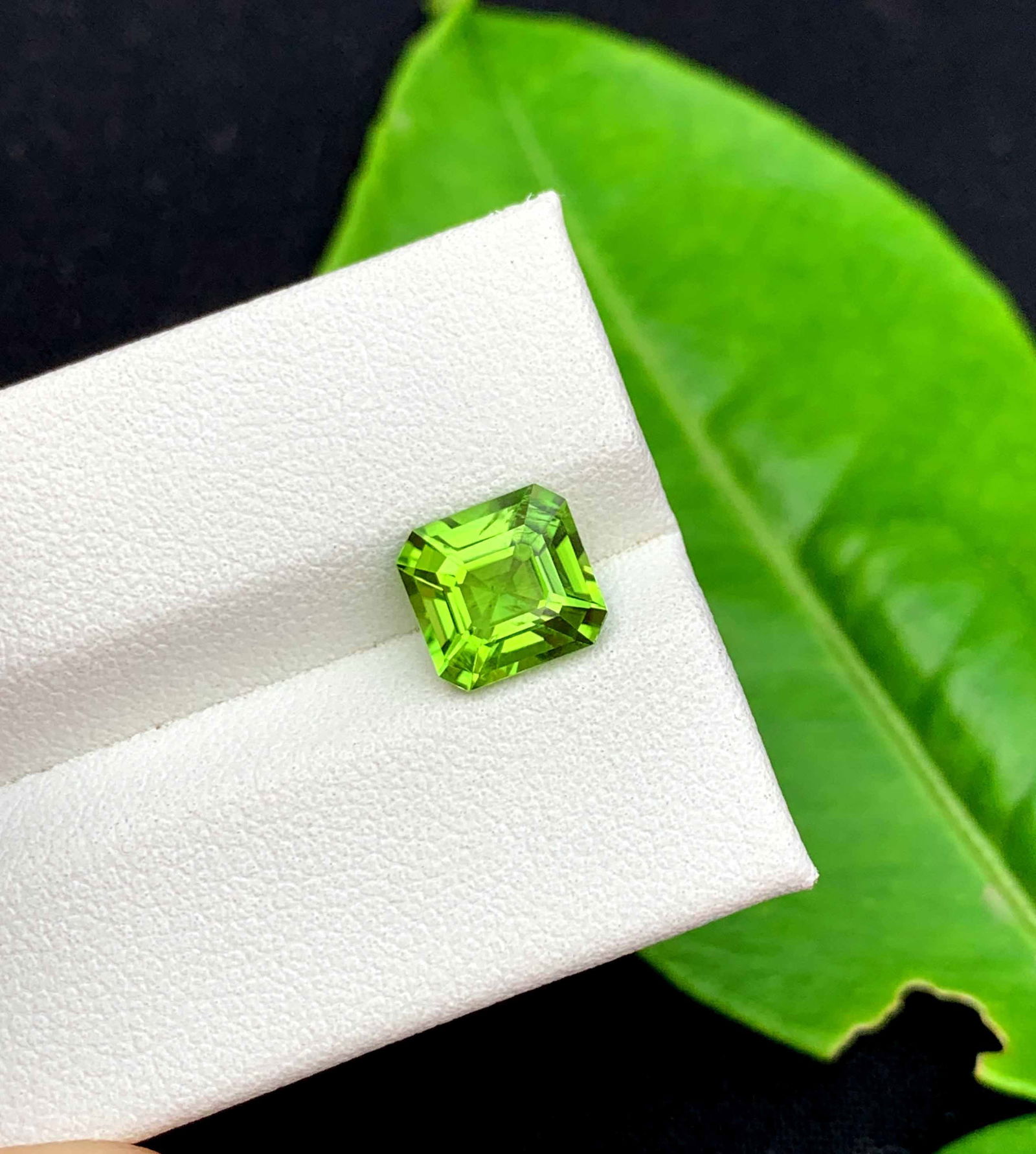 Emerald Cut Bi-Color Peridot Gemstone: August Birthstone from Pakistan - 12