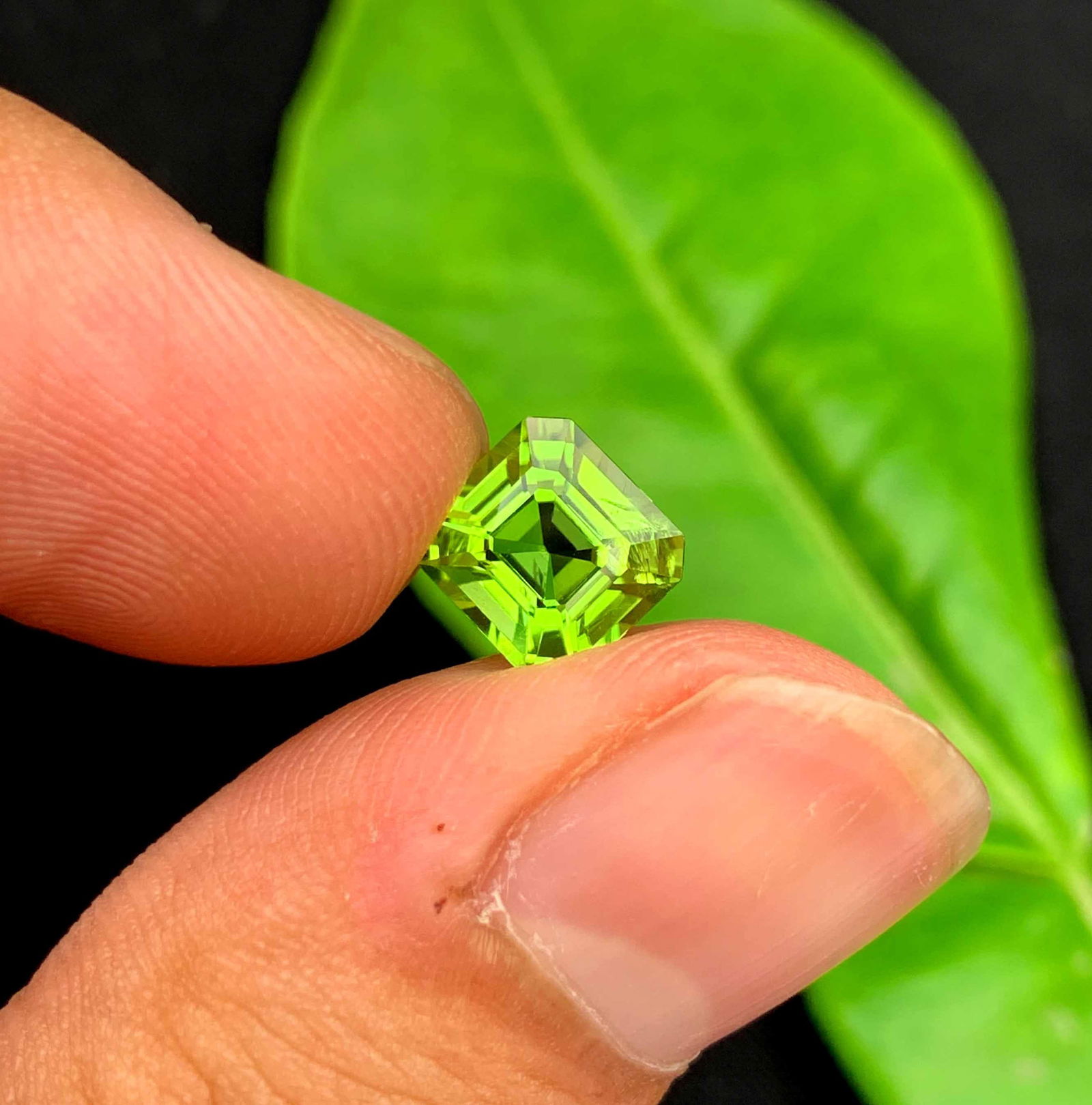Emerald Cut Bi-Color Peridot Gemstone: August Birthstone from Pakistan - 3
