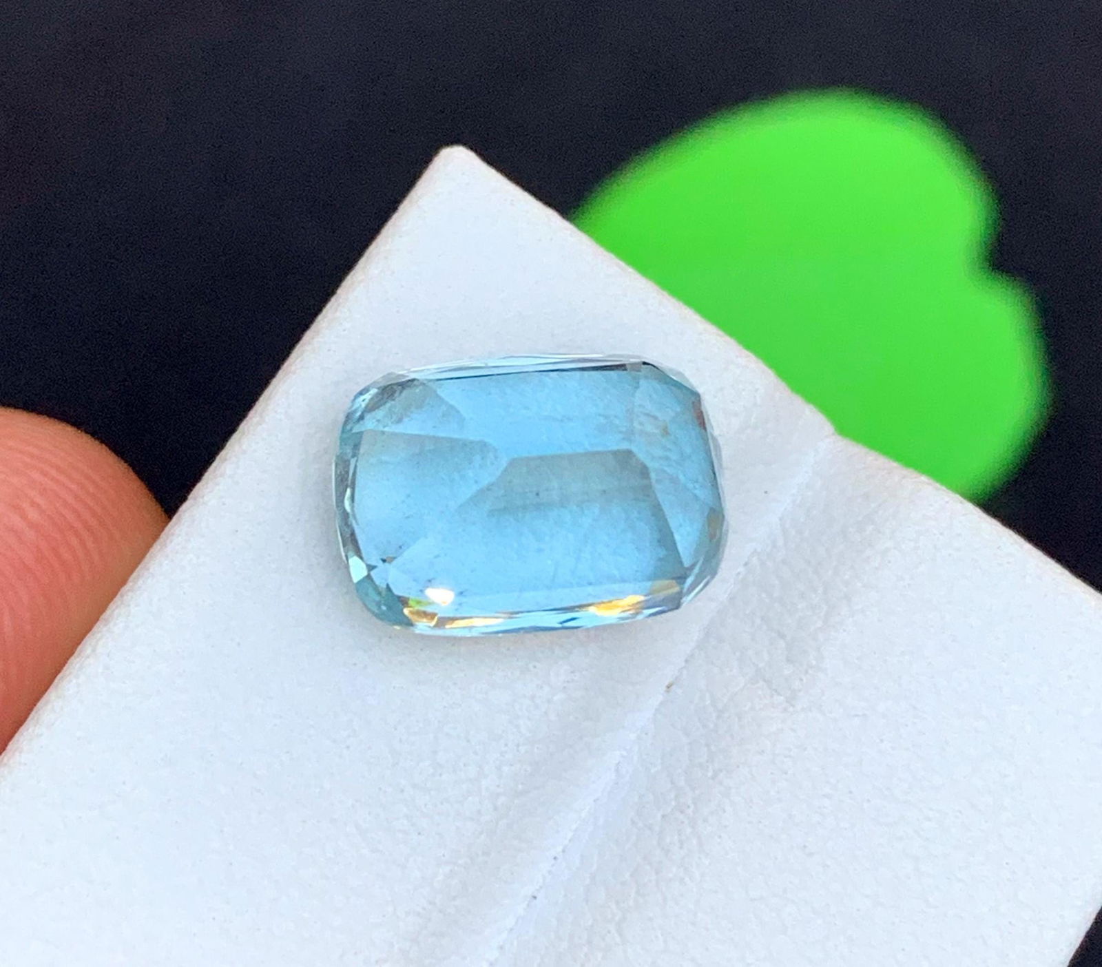 Natural Aquamarine Gemstone: 4.80 Carat Cushion Cut, Pakistan - 3