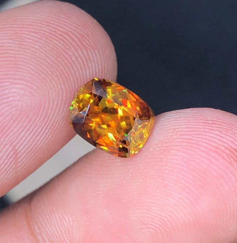 Sparkling Rainbow Fire Natural Cushion Cut Sphene Loose Gemstone For Engagement Ring - 1.90 Carat - 3