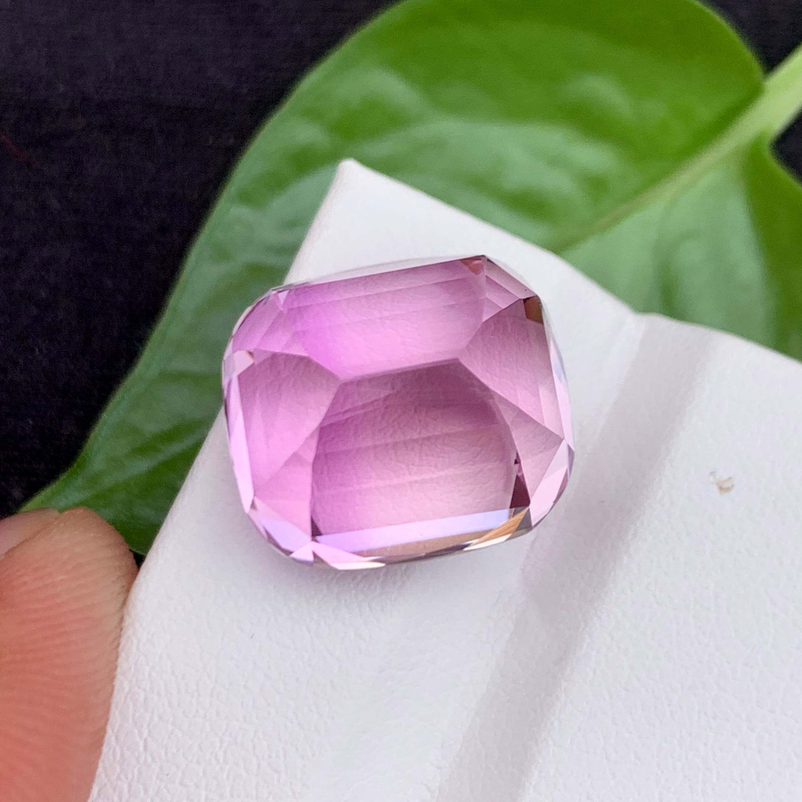 Natural Pink Kunzite Gemstone: Faceted Asscher Cut, November Birthstone (11.30 Carat) - 2