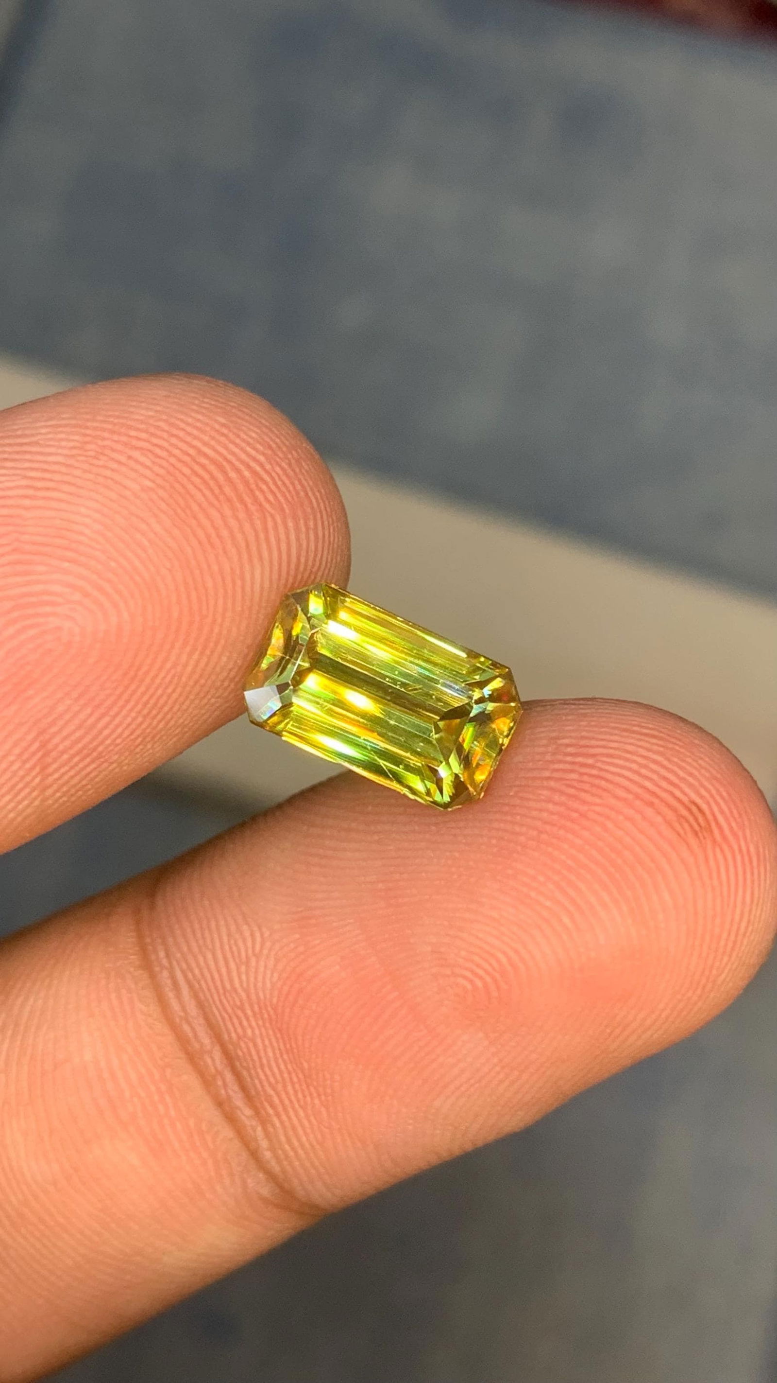 Emerald Cut Yellow Sphene Gemstone: 3.40 Carat Titanite - 10