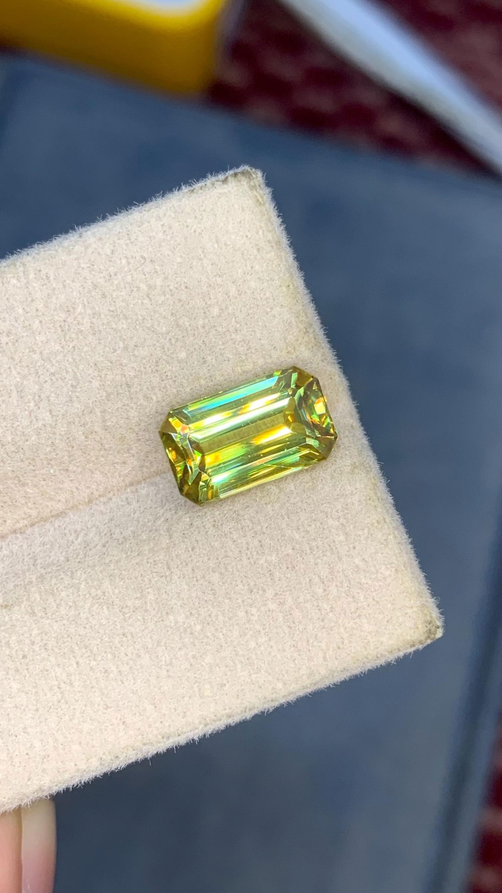 Emerald Cut Yellow Sphene Gemstone: 3.40 Carat Titanite - 17