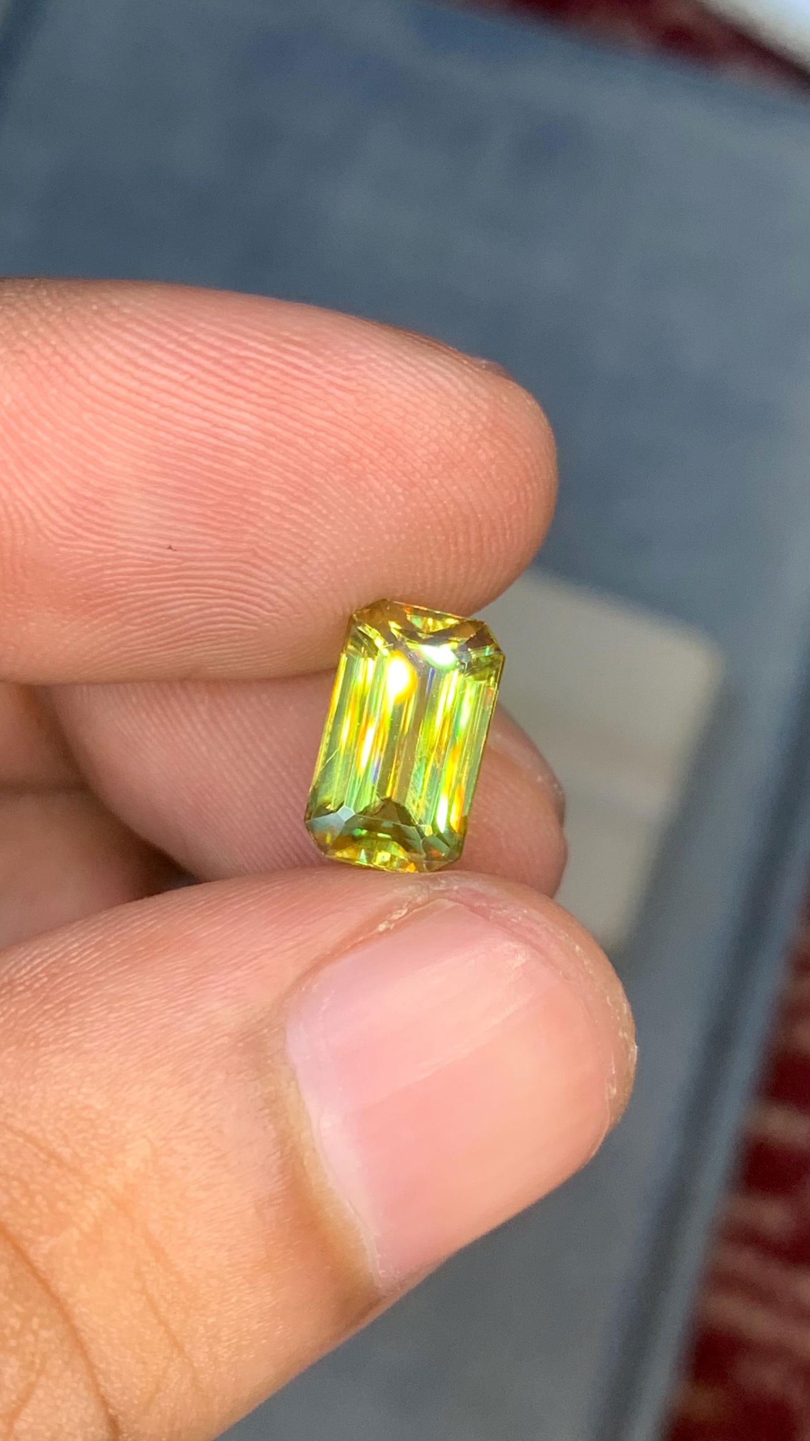 Emerald Cut Yellow Sphene Gemstone: 3.40 Carat Titanite - 5