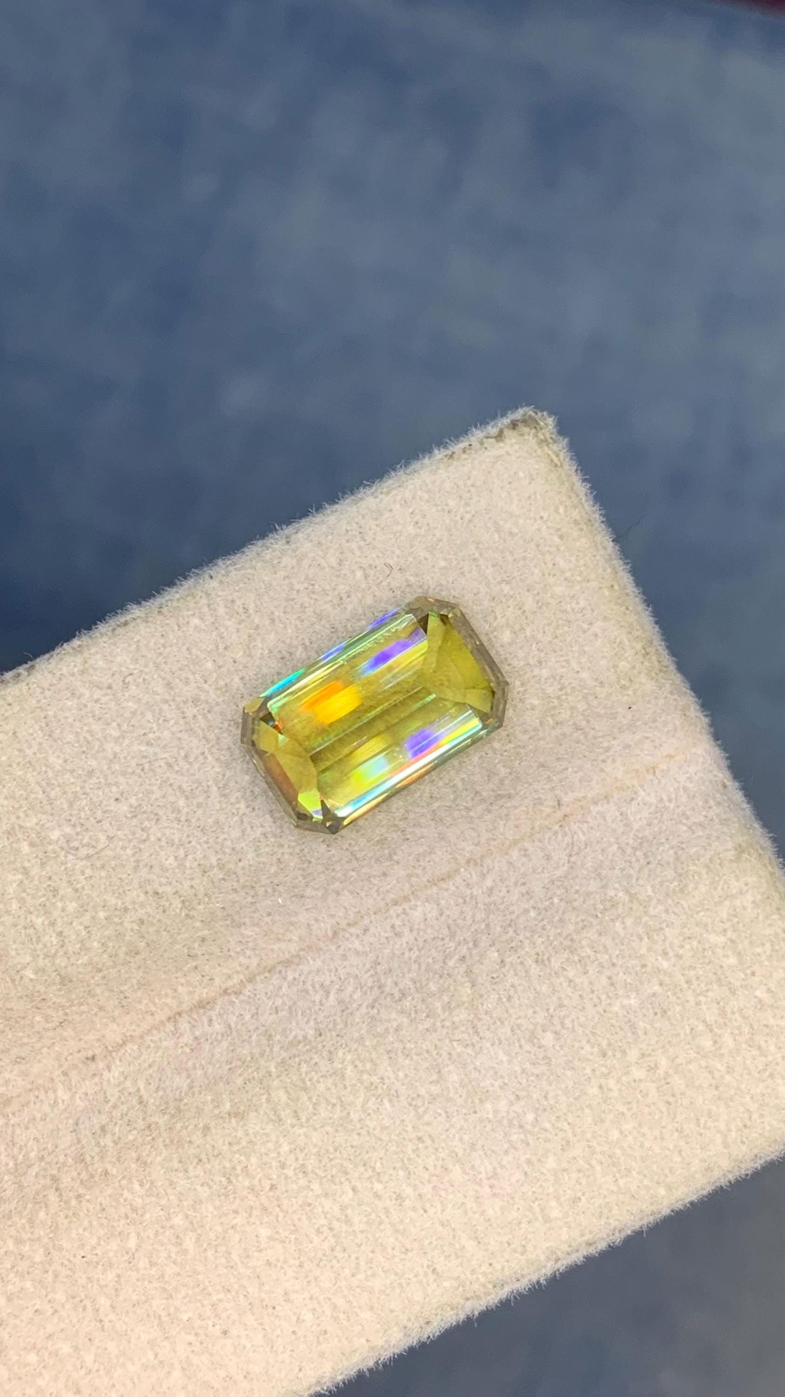 Emerald Cut Yellow Sphene Gemstone: 3.40 Carat Titanite - 9