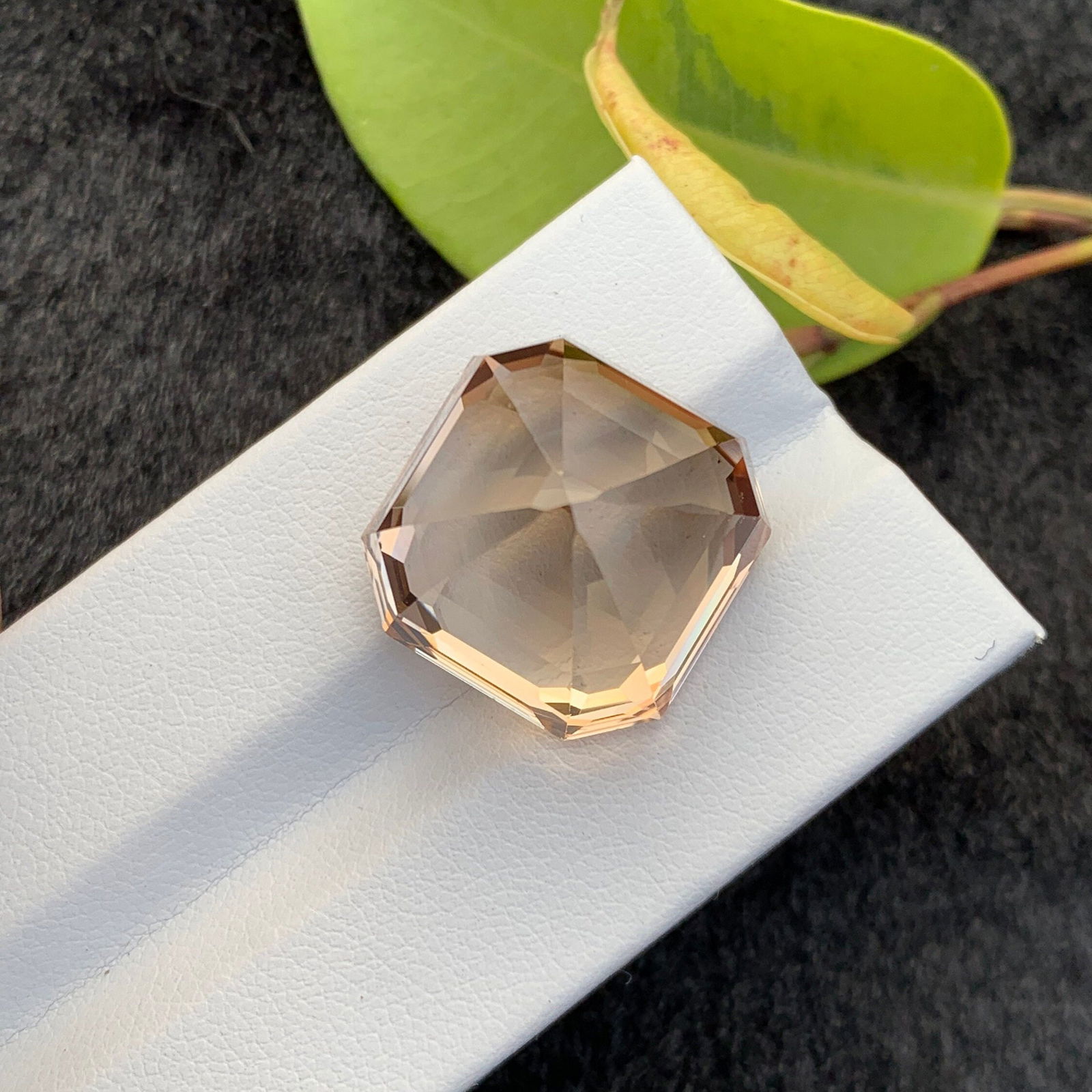 Sherry Topaz Gemstone: 46.55 CT Asscher Cut, Loupe Clean - 17