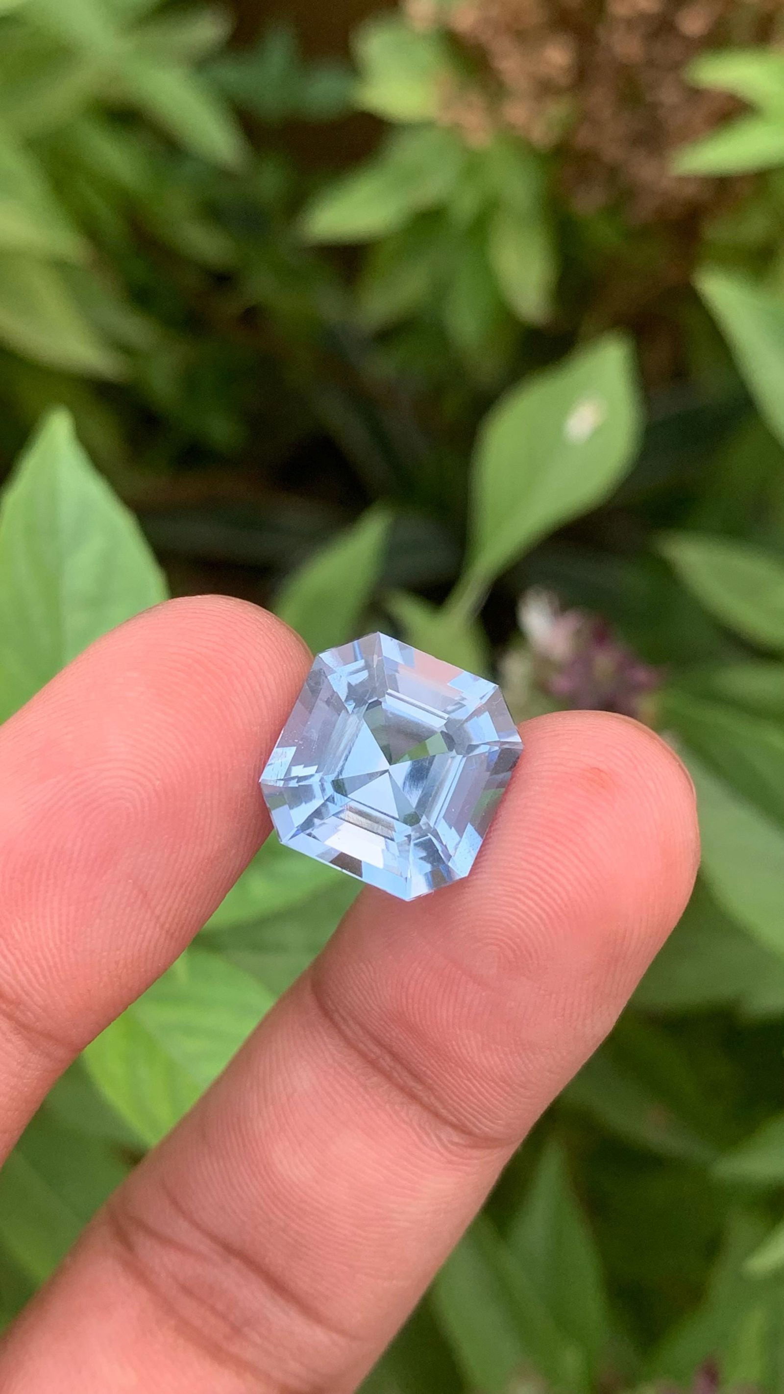 Sky Blue Aquamarine Gemstone, Asscher Cut, VVS Clarity, 8.48 Ct - 10