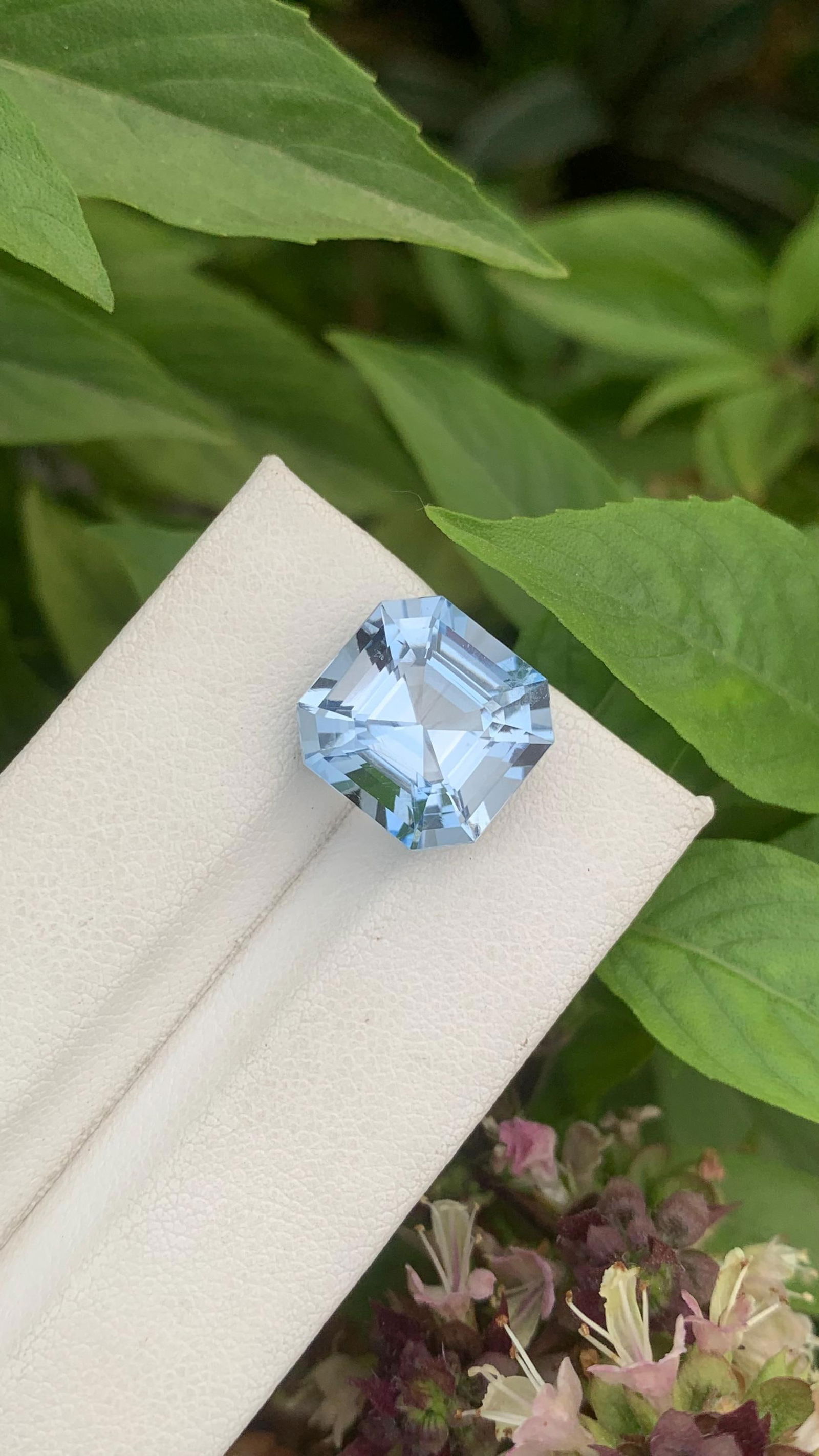 Sky Blue Aquamarine Gemstone, Asscher Cut, VVS Clarity, 8.48 Ct - 11