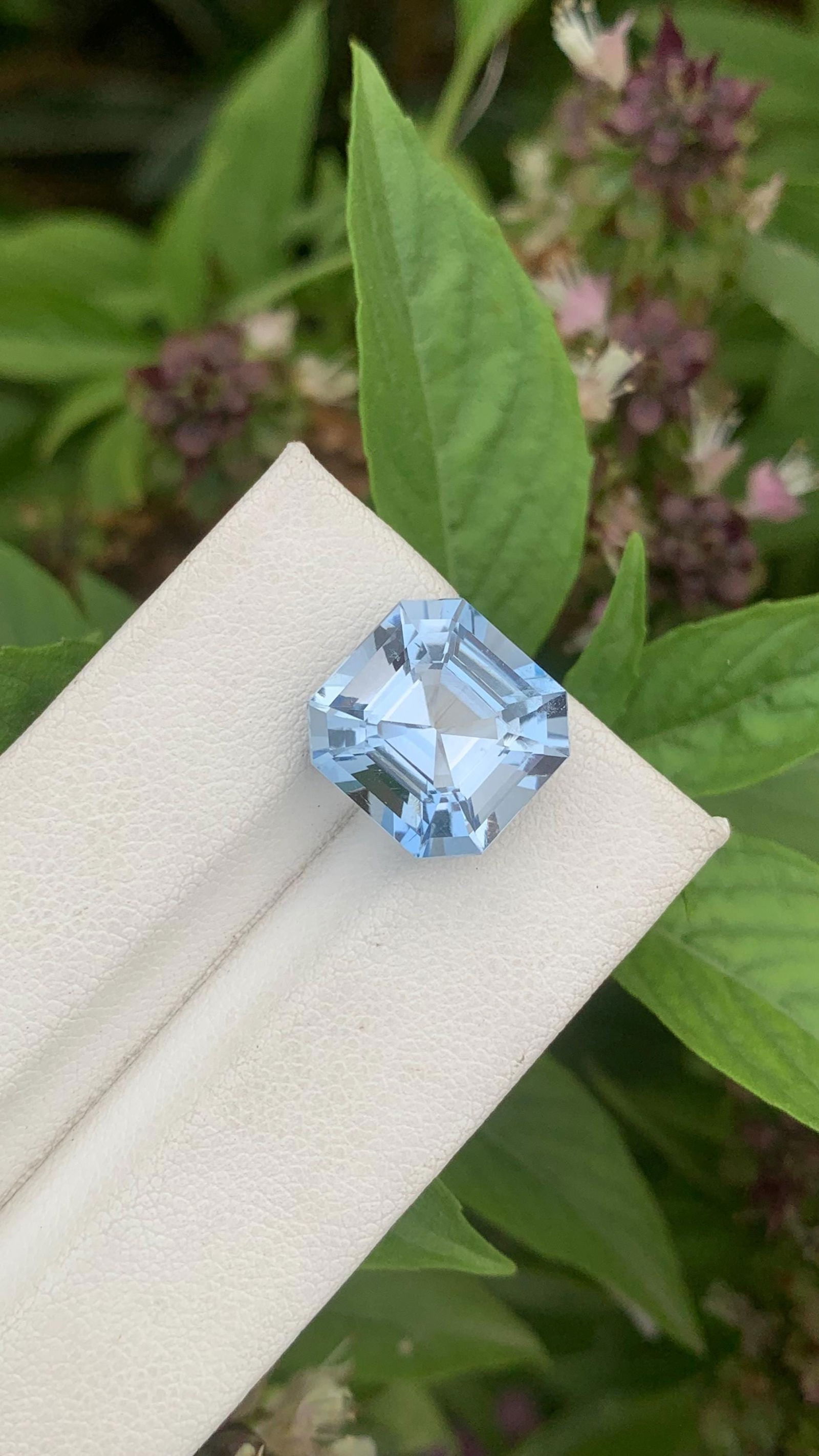 Sky Blue Aquamarine Gemstone, Asscher Cut, VVS Clarity, 8.48 Ct - 15