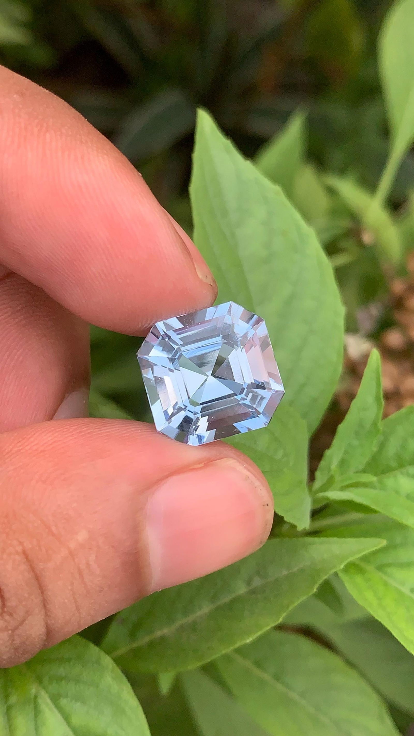 Sky Blue Aquamarine Gemstone, Asscher Cut, VVS Clarity, 8.48 Ct - 6