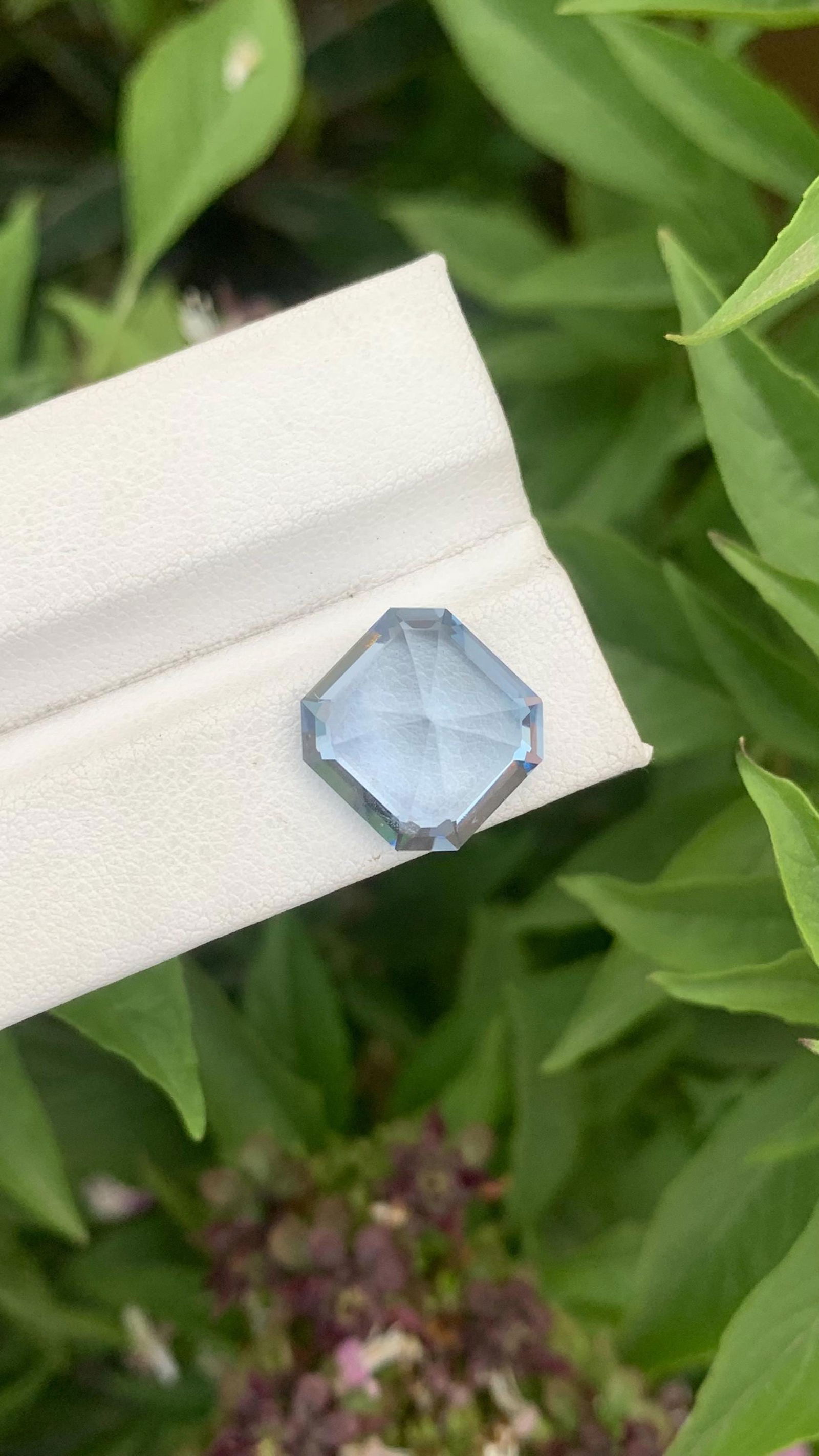 Sky Blue Aquamarine Gemstone, Asscher Cut, VVS Clarity, 8.48 Ct - 9