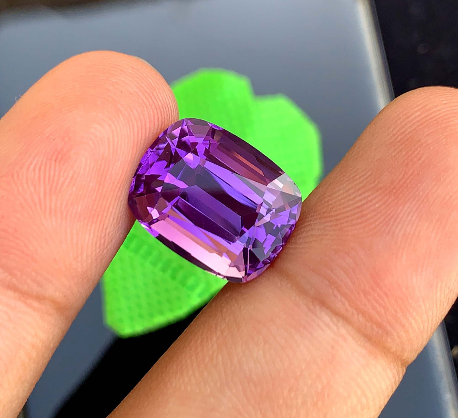 Cushion Cut Amethyst Gemstone: 13.80 Carat February Birthstone - 3