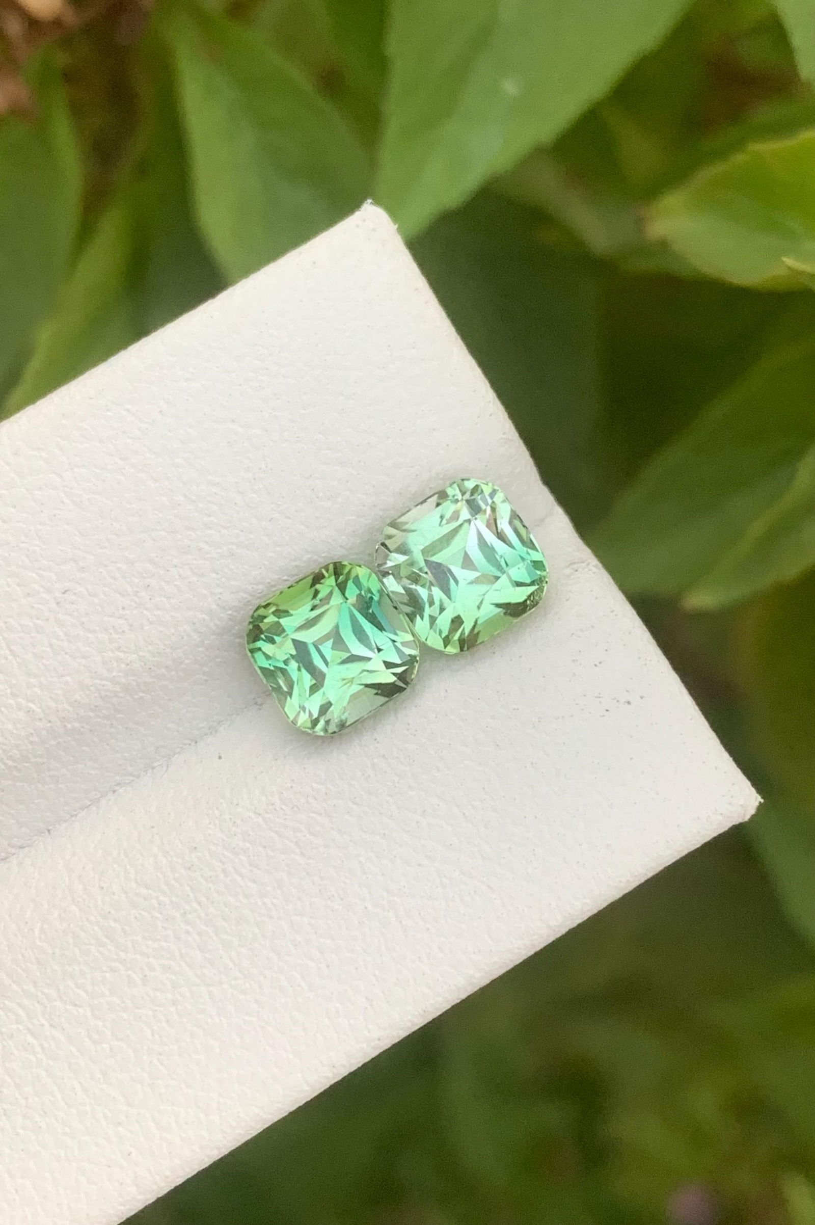 Bicolor Tourmaline Gemstone Pair: Asscher Cut, 3.75 ct - 9